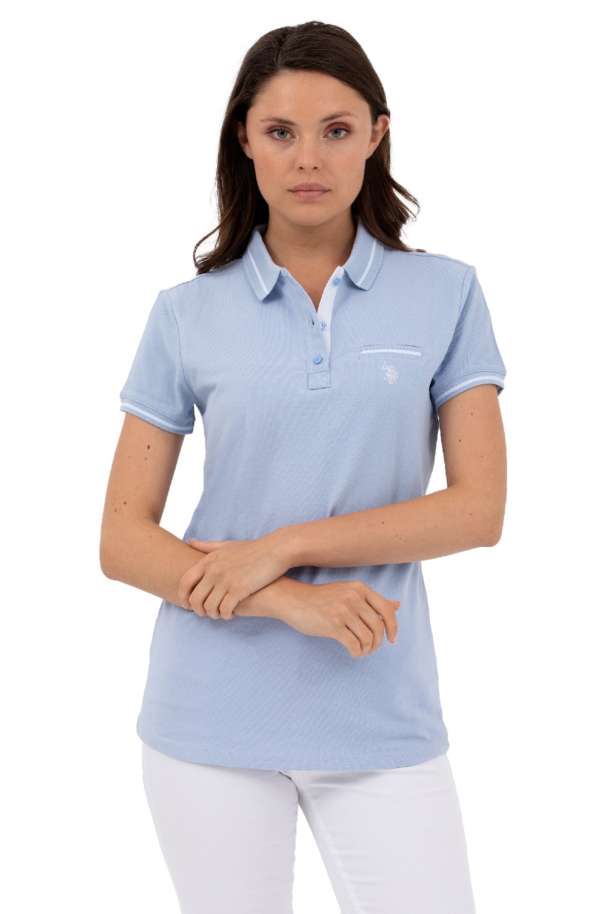 U.S. Polo Assn. Kadın Tişört 50262671-VR036 Mavi