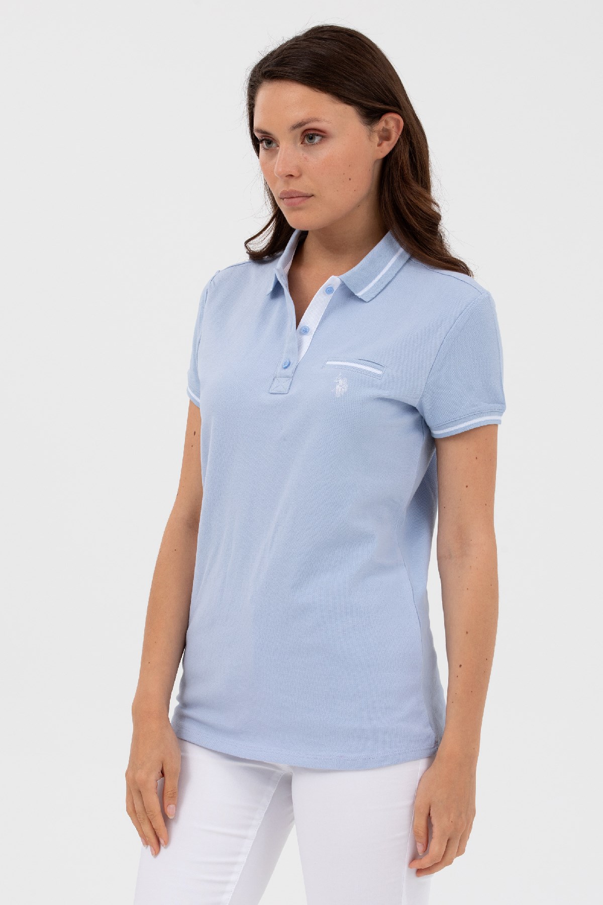 U.S. Polo Assn. Kadın Tişört 50262671-VR036 Mavi