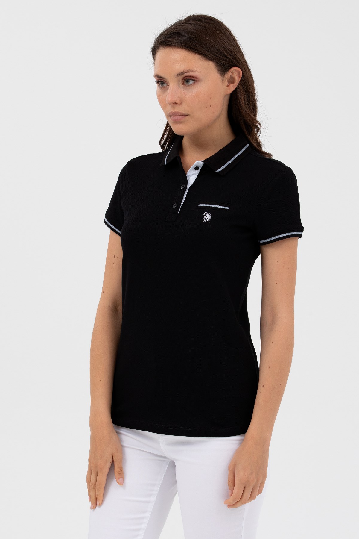 U.S. Polo Assn. Kadın Tişört 50262671-VR046 Siyah