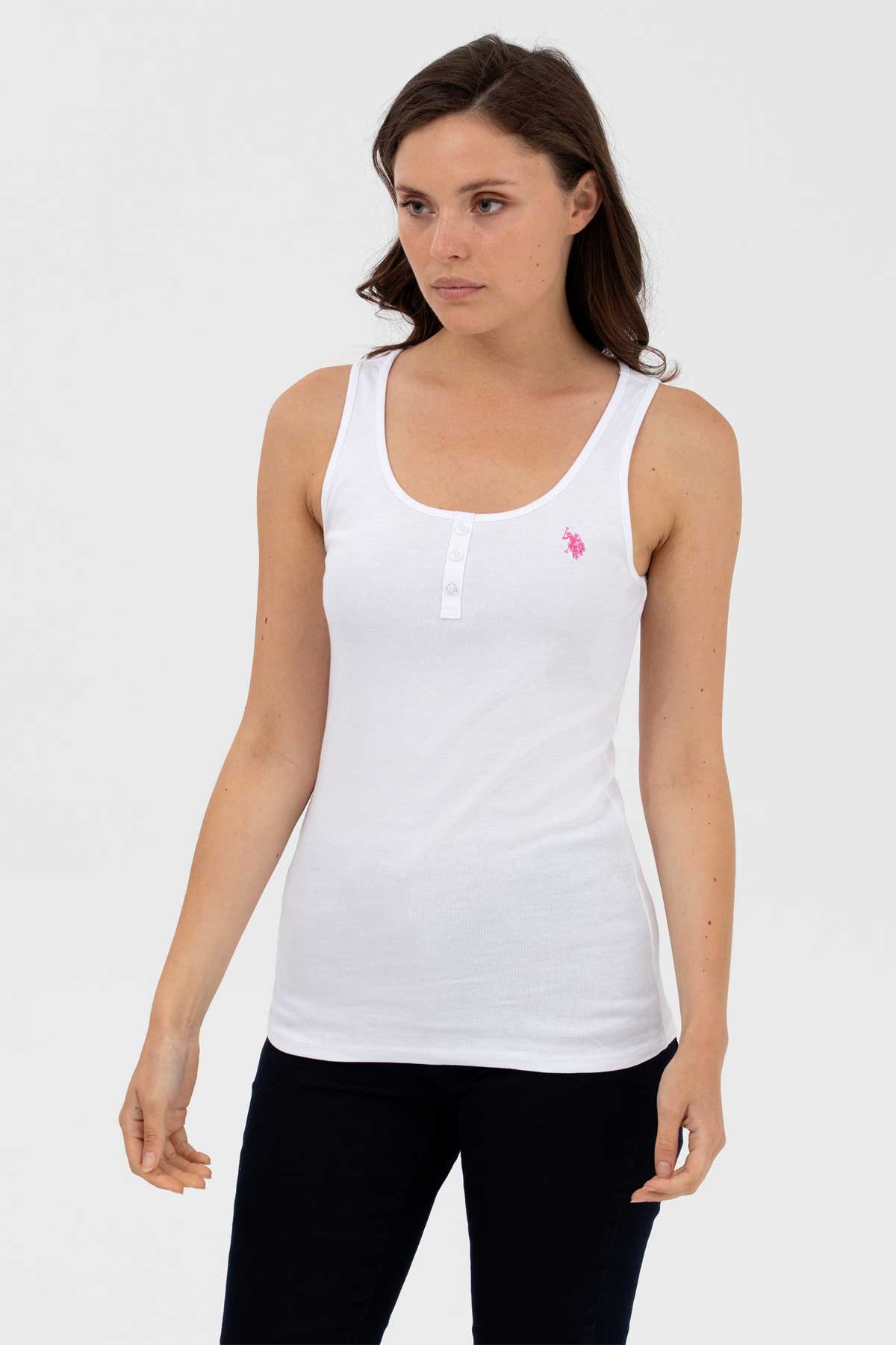 U.S. Polo Assn. Kadın Tişört 50262673-VR013 Beyaz