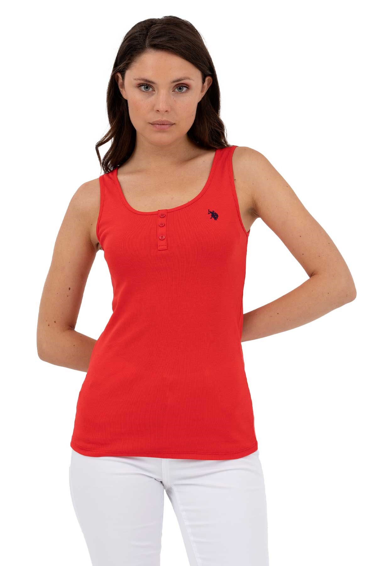 U.S. Polo Assn. Kadın Tişört 50262673-VR030 Kırmızı