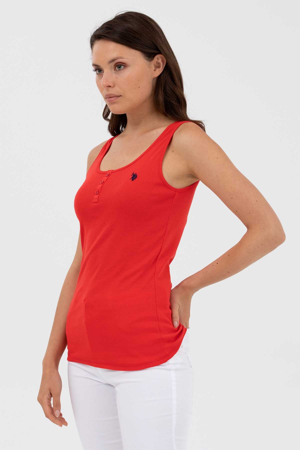 U.S. Polo Assn. Kadın Tişört 50262673-VR030 Kırmızı