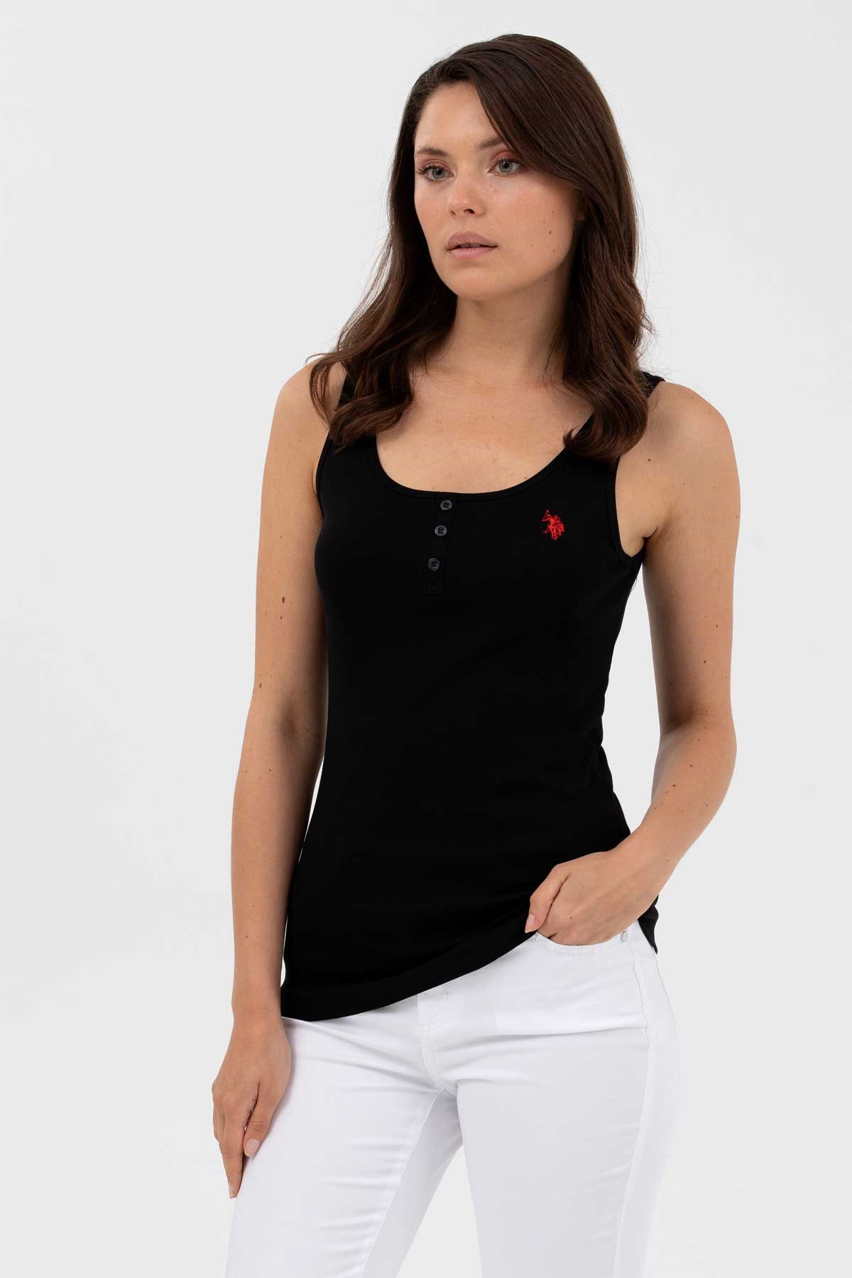 U.S. Polo Assn. Kadın Tişört 50262673-VR046 Siyah