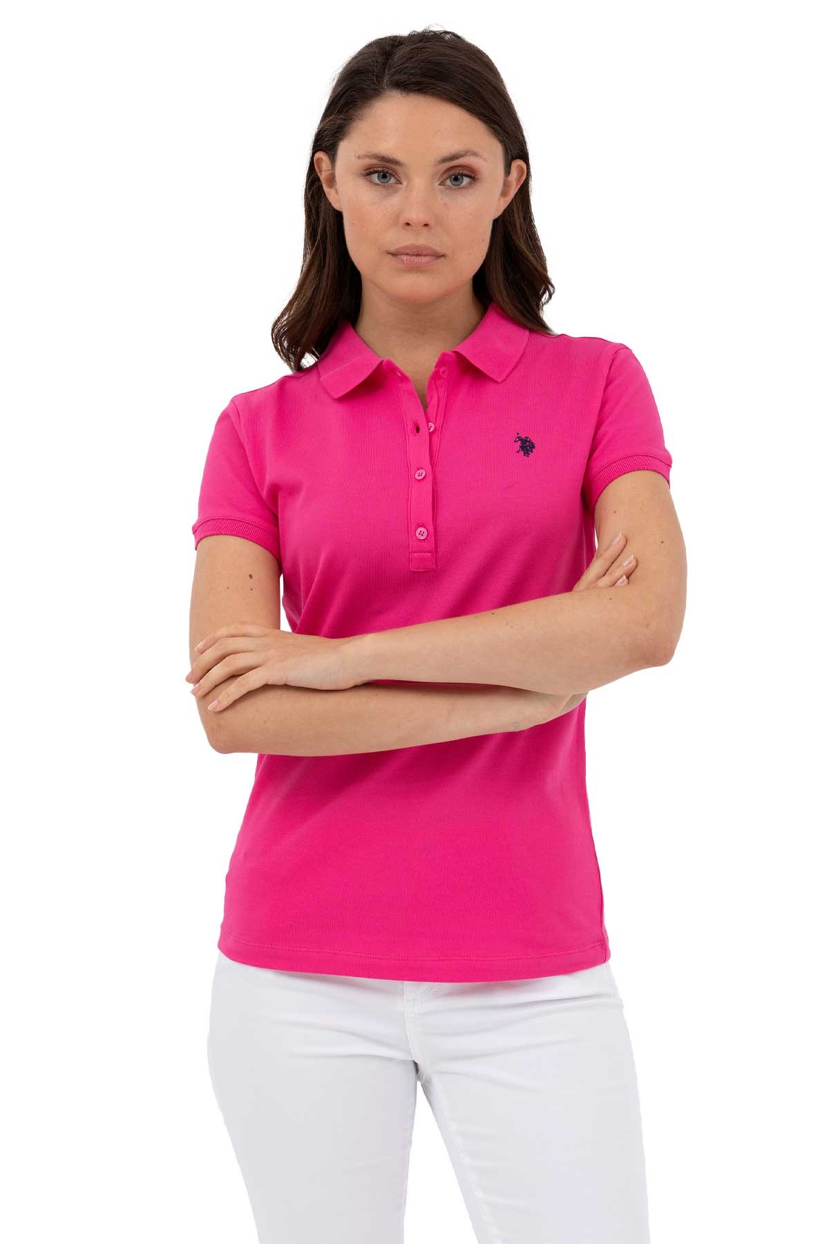U.S. Polo Assn. Kadın Tişört 50262675-VR023 Pembe