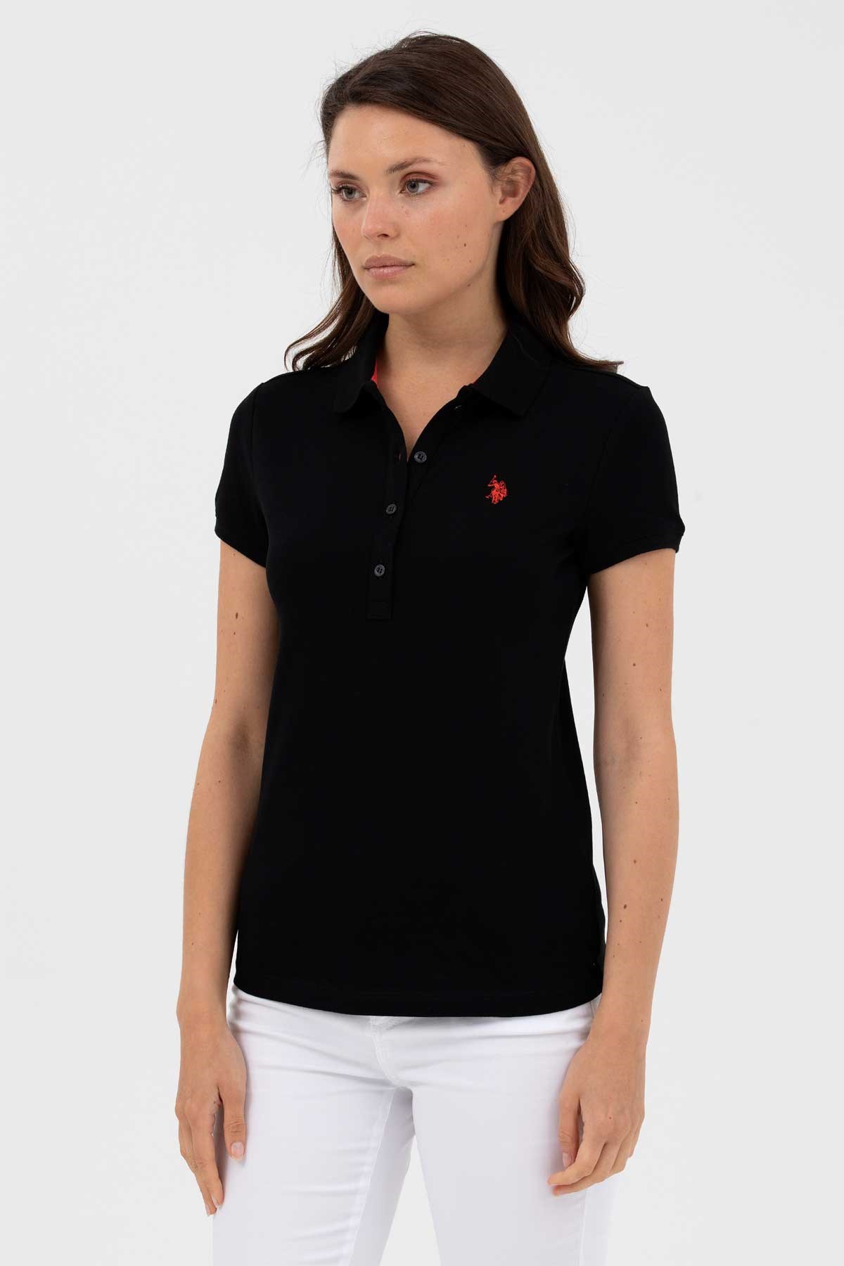 U.S. Polo Assn. Kadın Tişört 50262675-VR046 Siyah