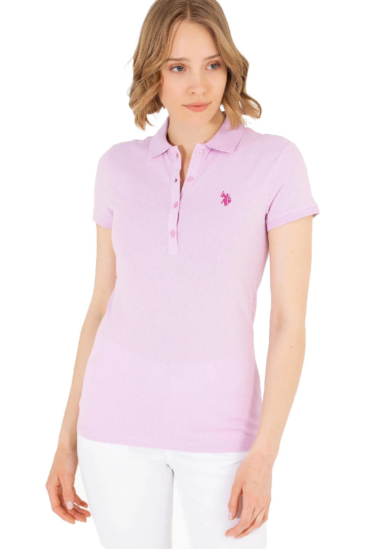 U.S. Polo Assn. Kadın Tişört 50262675-VR211 Pembe