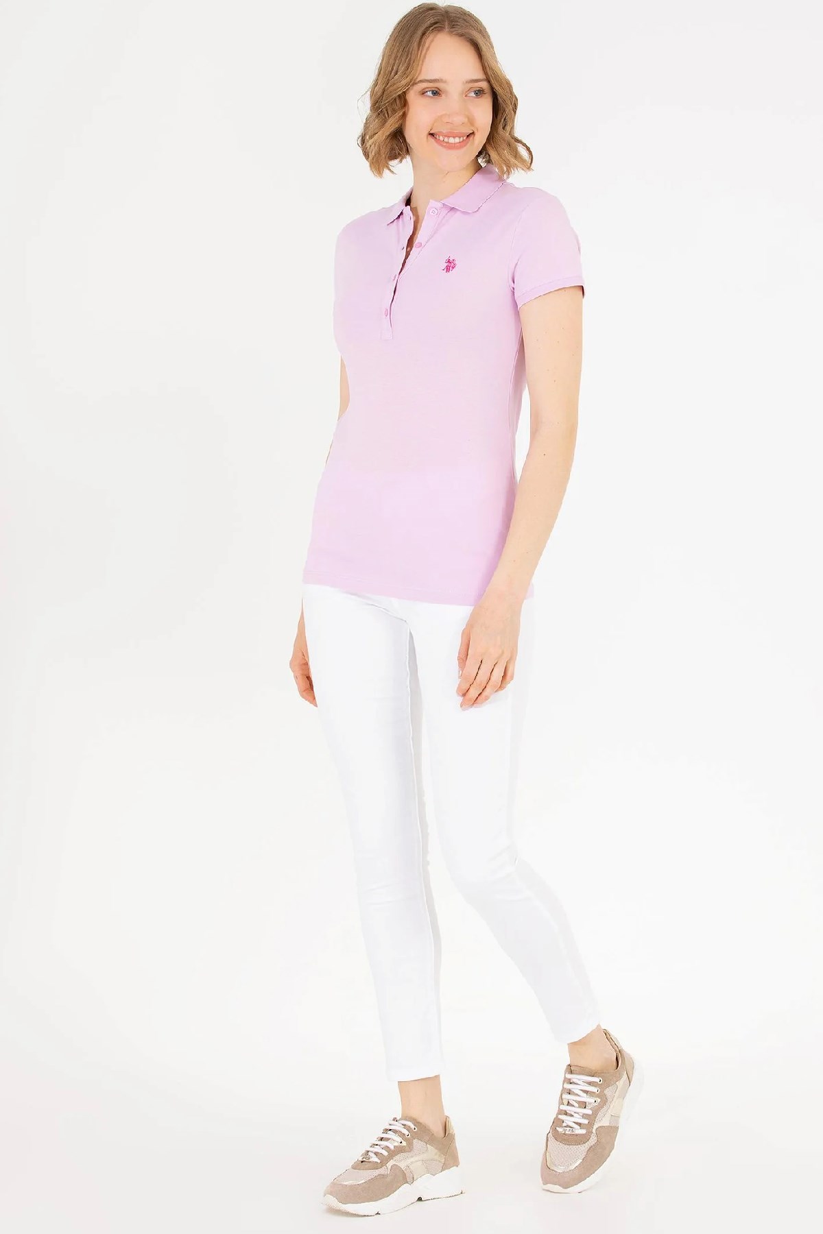 U.S. Polo Assn. Kadın Tişört 50262675-VR211 Pembe
