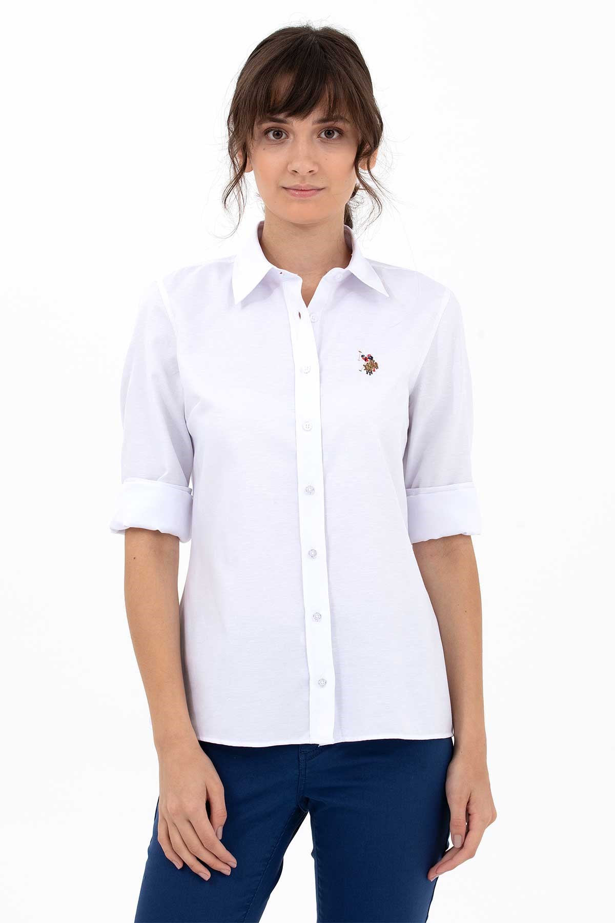 U.S. Polo Assn. Kadın Gömlek 50262888-VR013 Beyaz