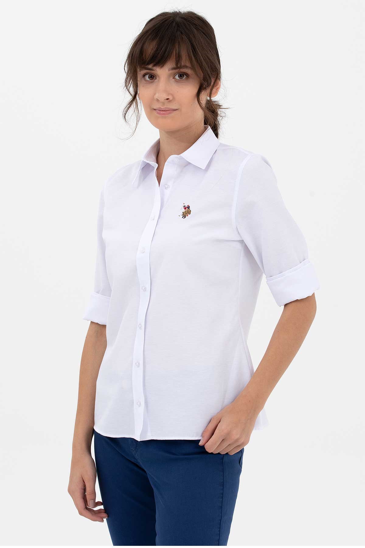 U.S. Polo Assn. Kadın Gömlek 50262888-VR013 Beyaz