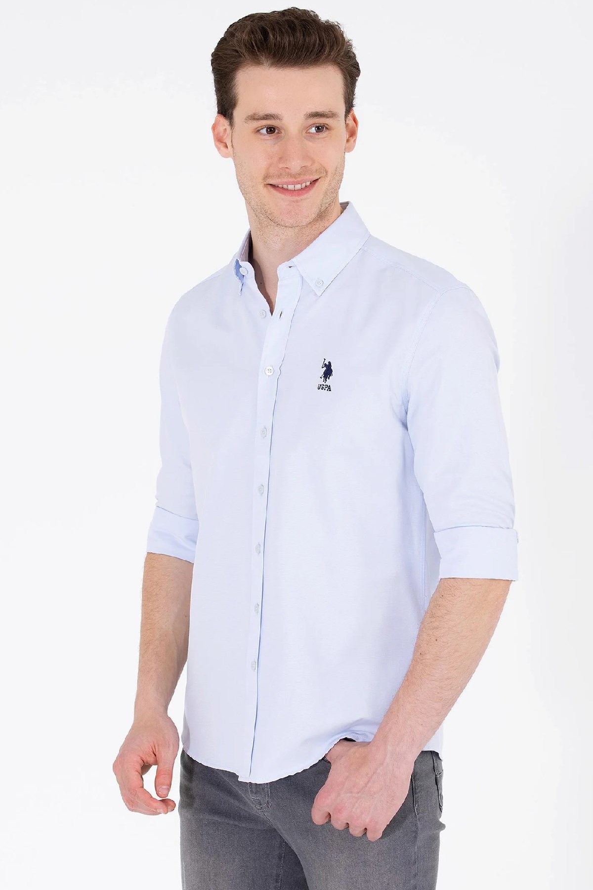 U.S. Polo Assn. Erkek Gömlek 50262932-VR003 Mavi