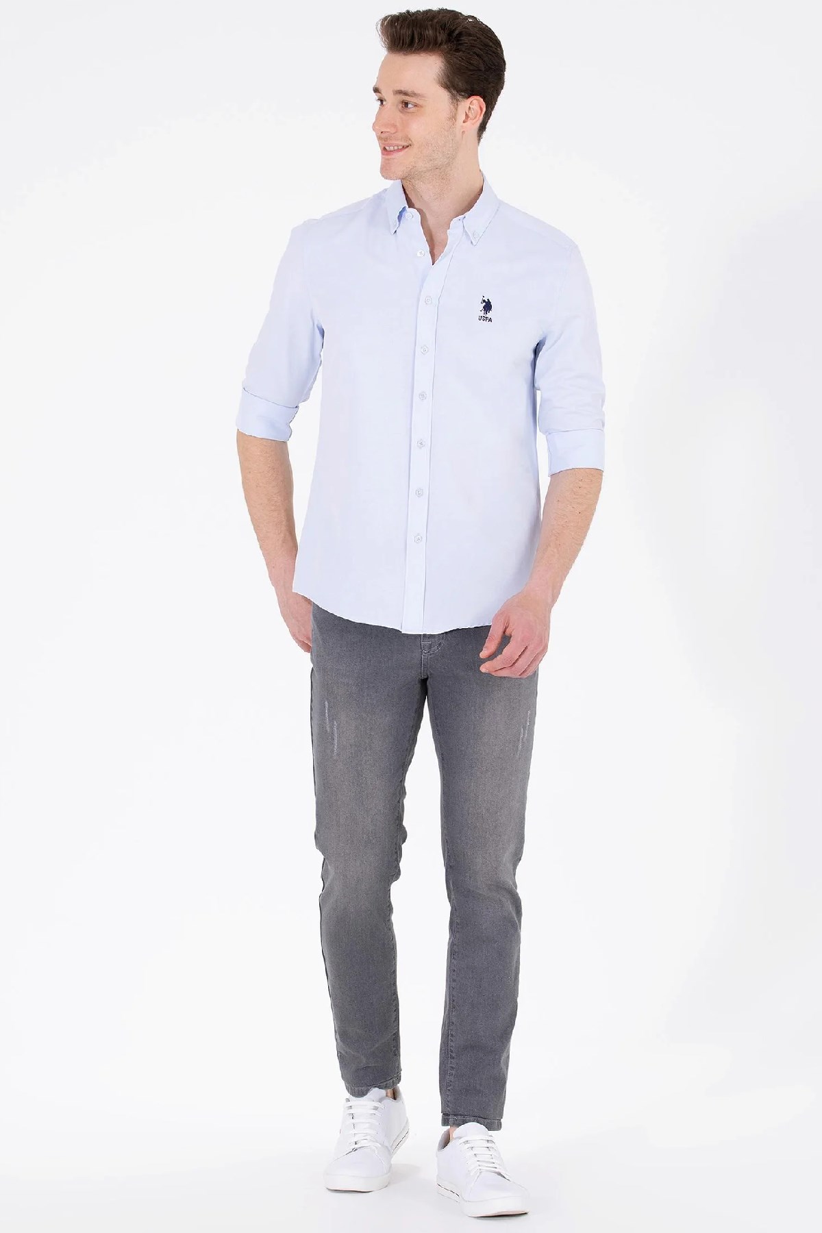 U.S. Polo Assn. Erkek Gömlek 50262932-VR003 Mavi
