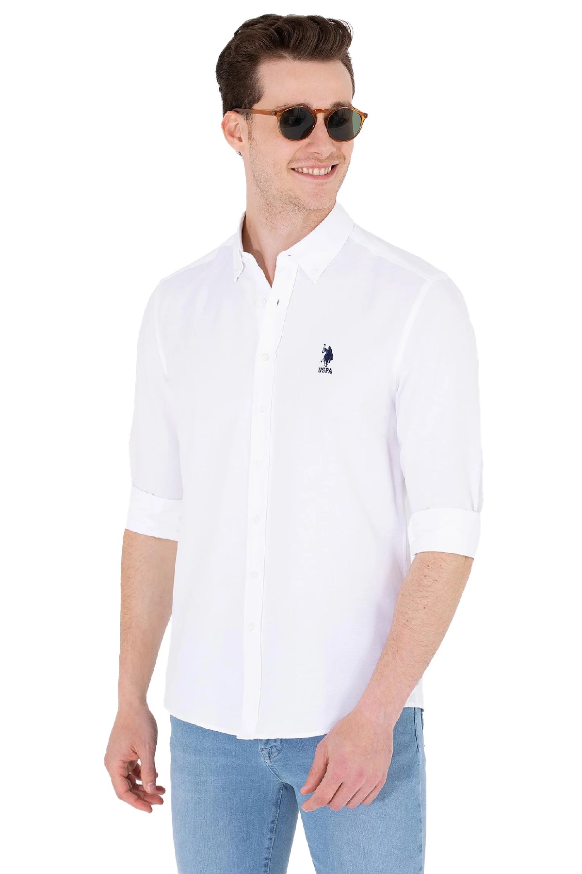 U.S. Polo Assn. Erkek Gömlek 50262932-VR013 Beyaz