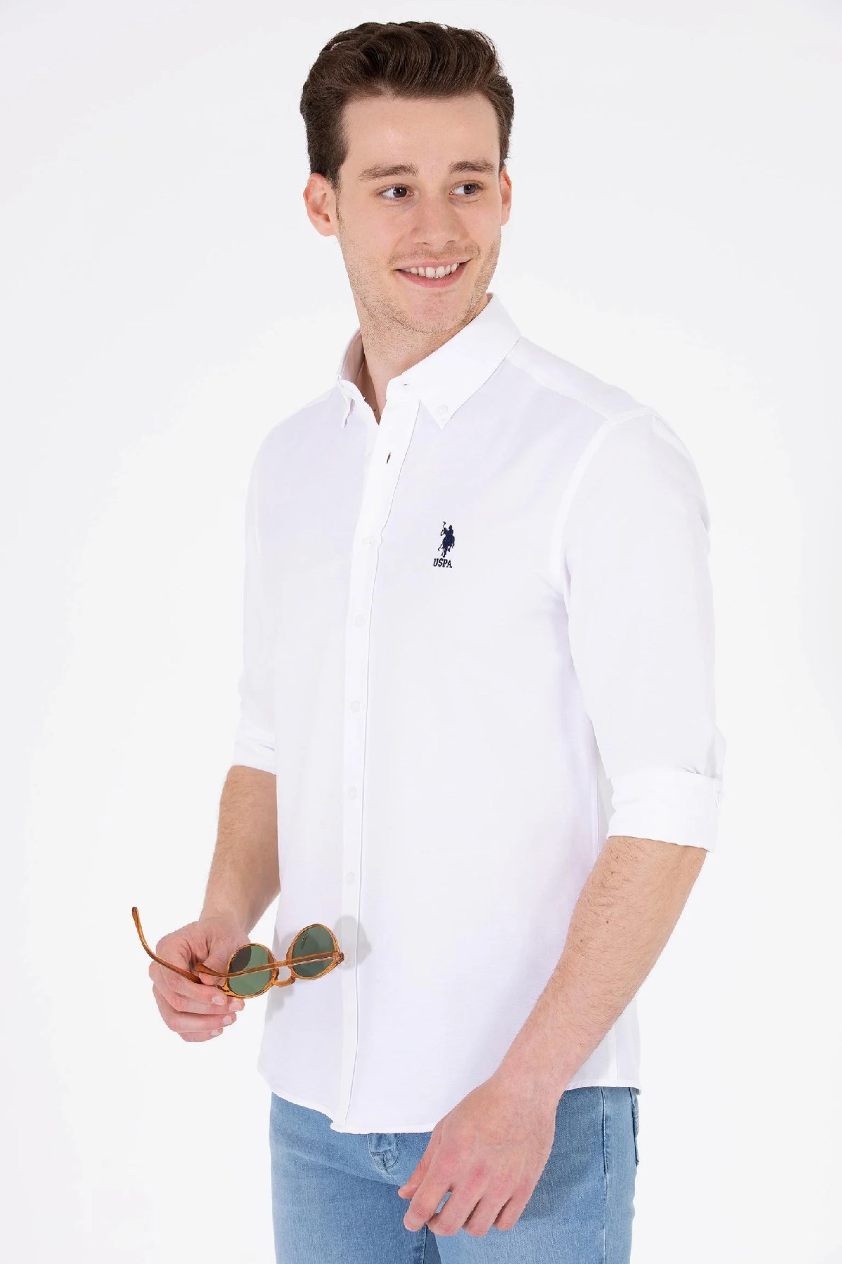 U.S. Polo Assn. Erkek Gömlek 50262932-VR013 Beyaz