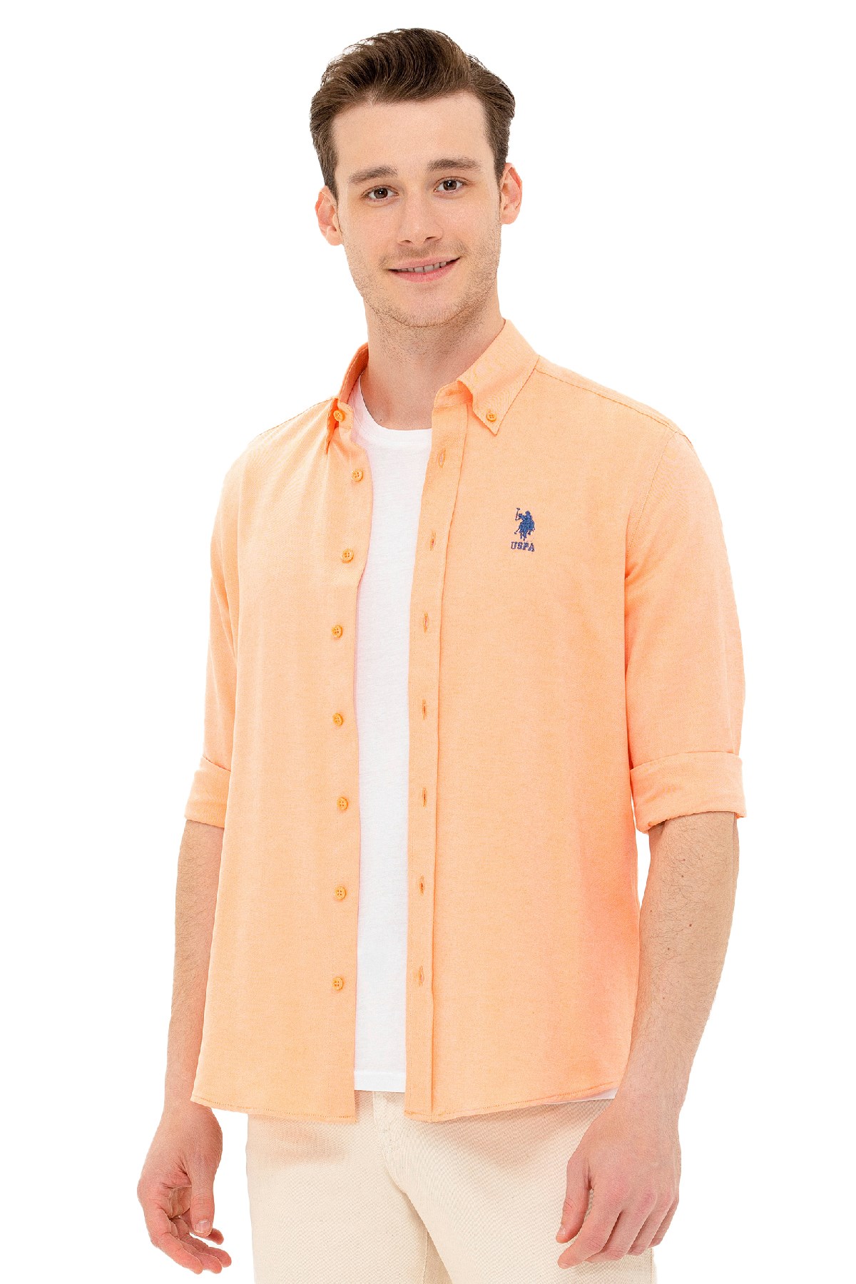 U.S. Polo Assn. Erkek Gömlek 50262932-VR051 Turuncu
