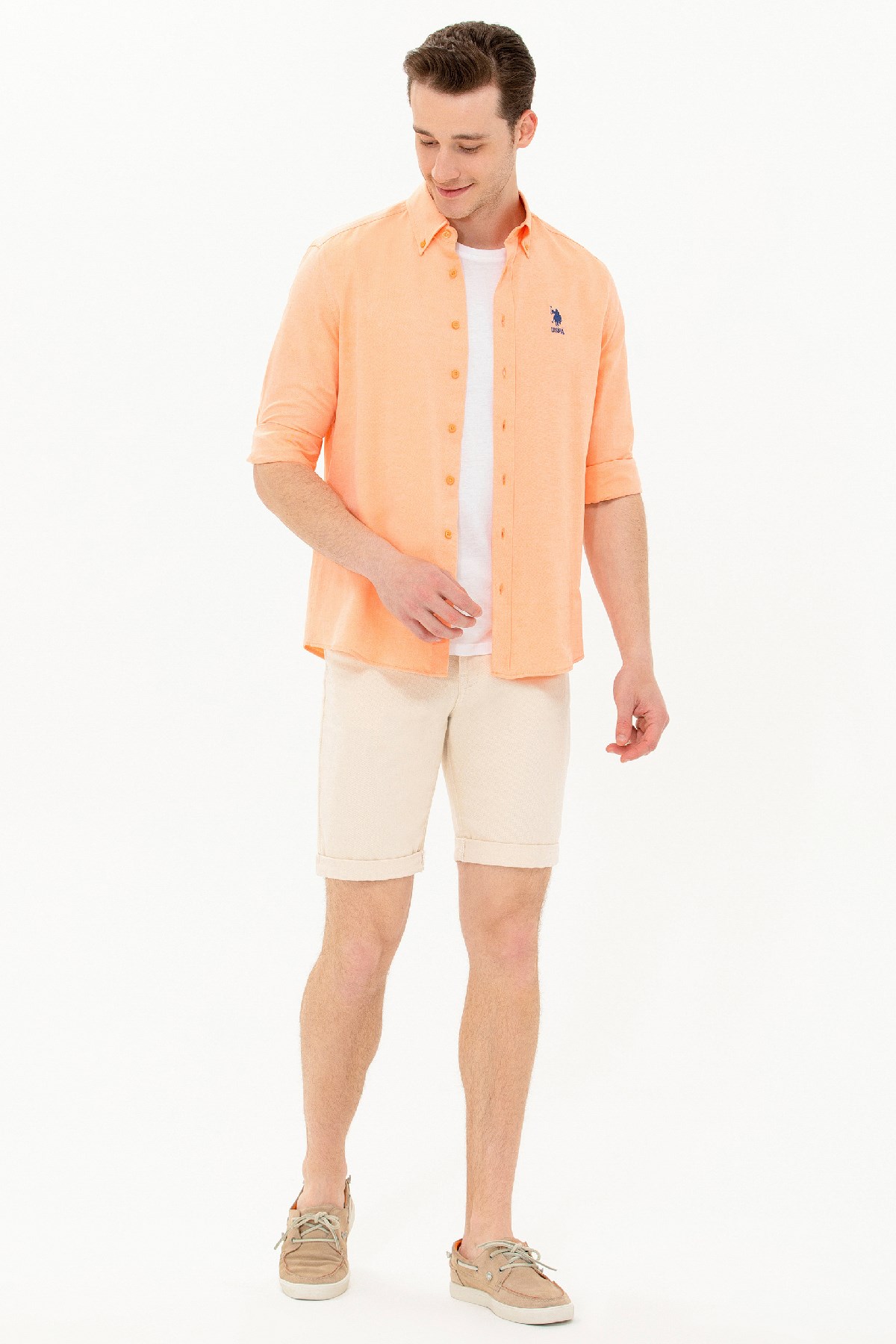 U.S. Polo Assn. Erkek Gömlek 50262932-VR051 Turuncu