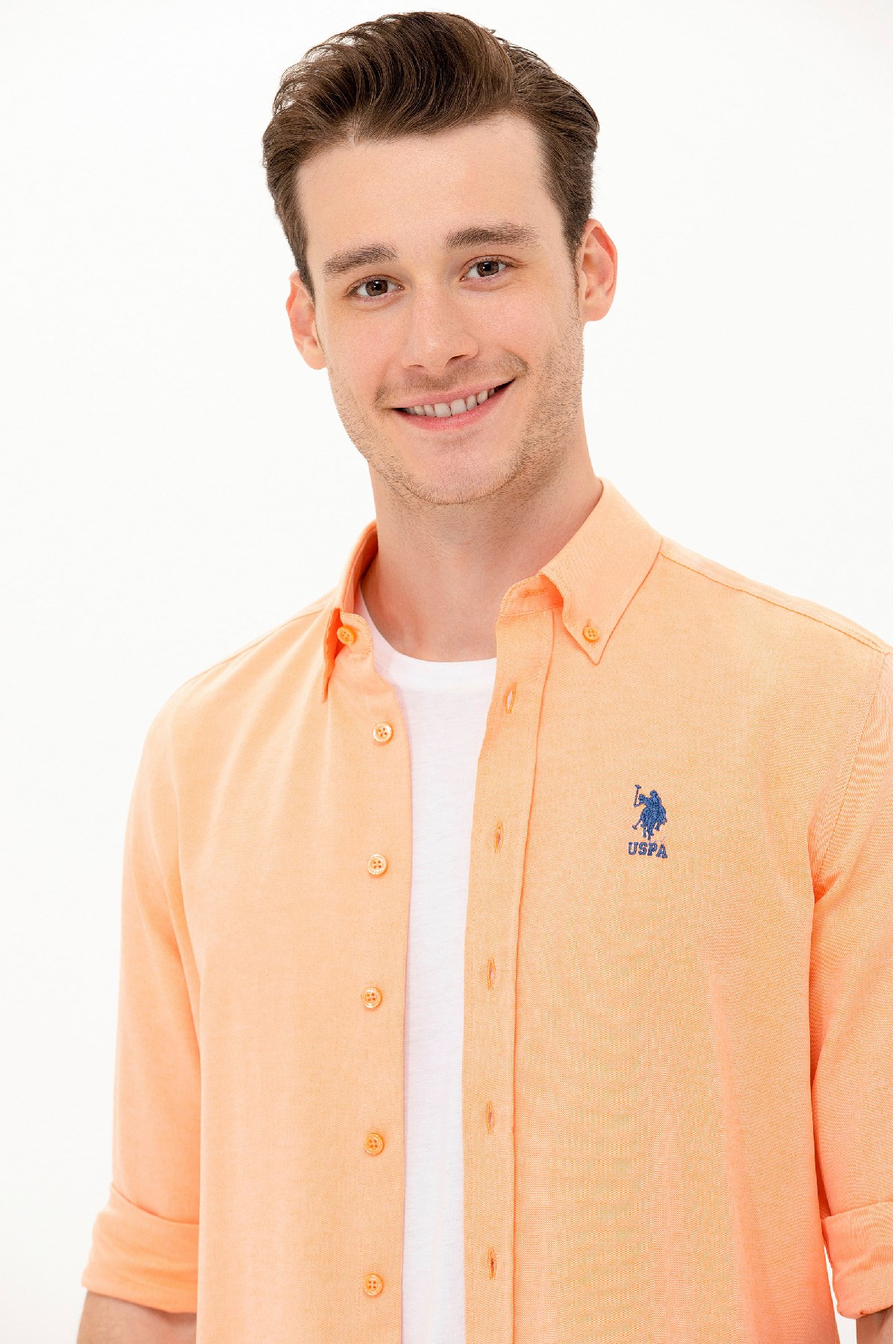 U.S. Polo Assn. Erkek Gömlek 50262932-VR051 Turuncu