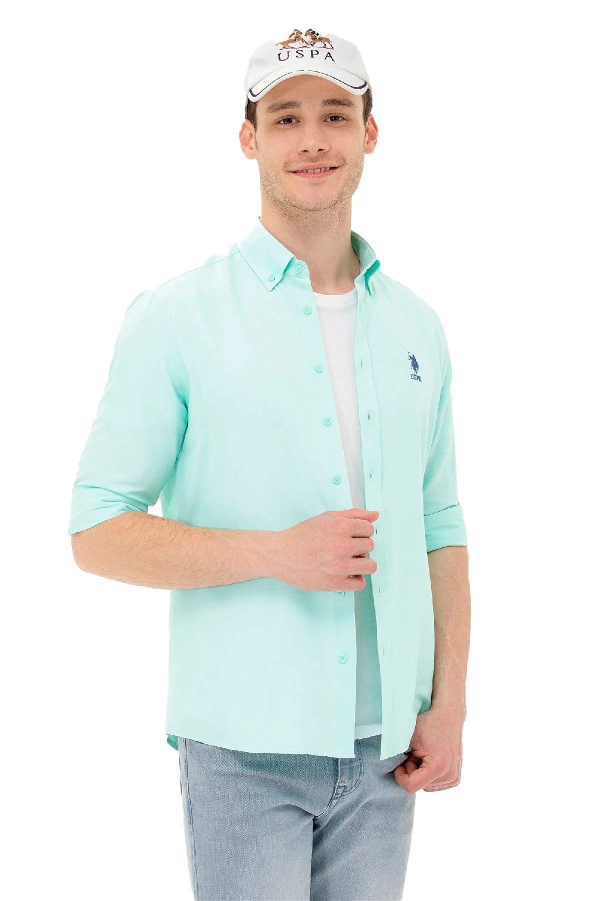U.S. Polo Assn. Erkek Gömlek 50262932-VR083 Mavi