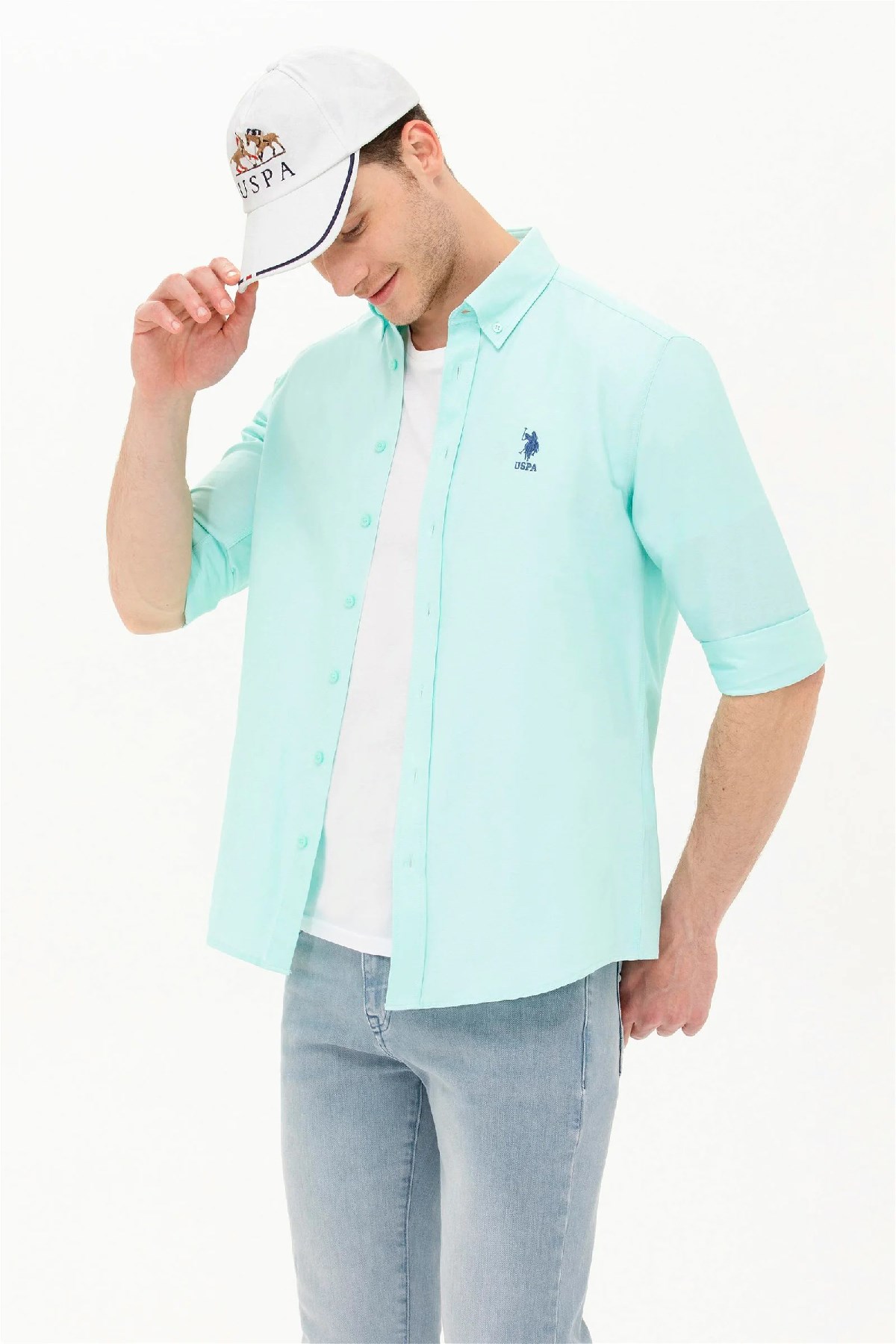 U.S. Polo Assn. Erkek Gömlek 50262932-VR083 Mavi