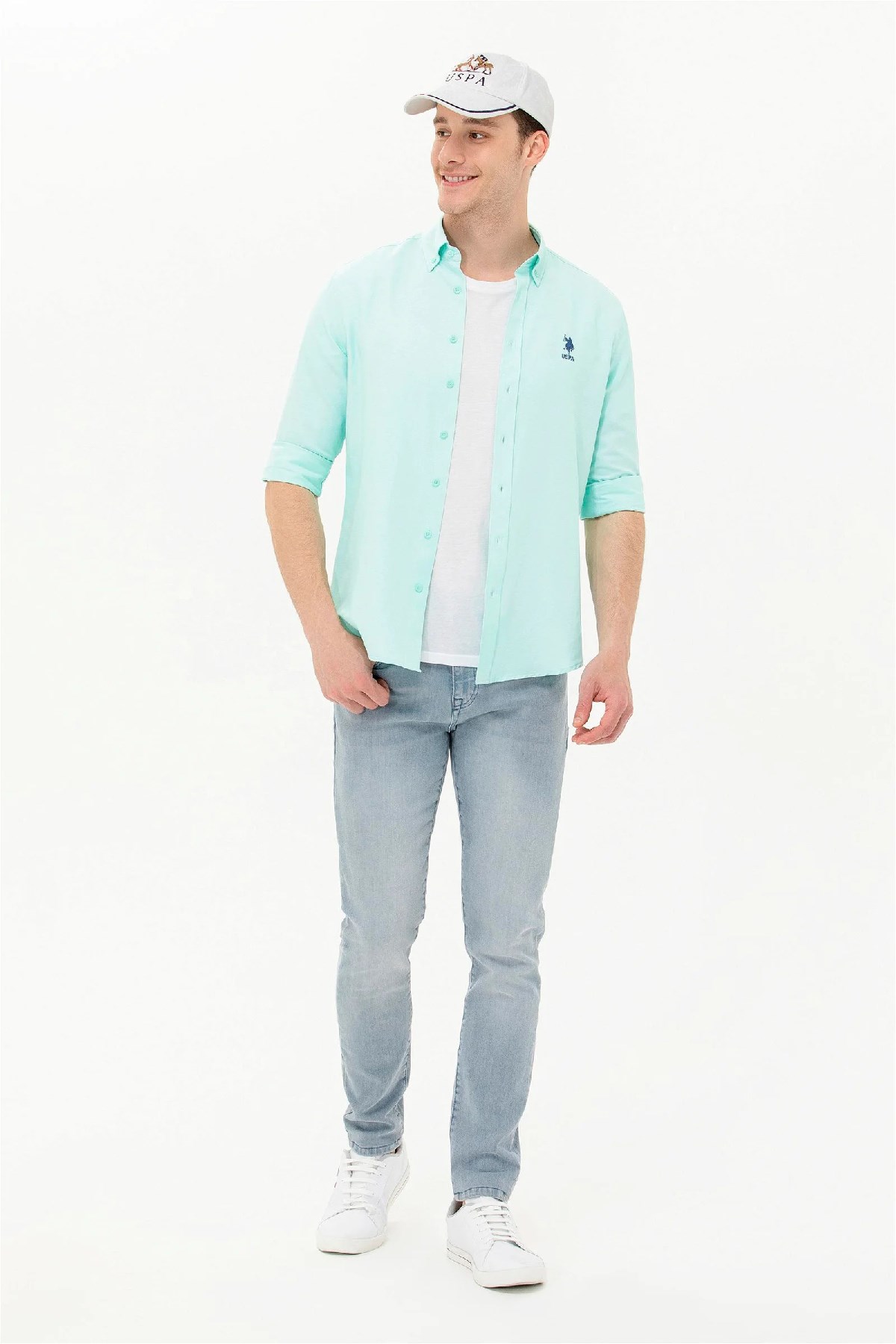 U.S. Polo Assn. Erkek Gömlek 50262932-VR083 Mavi