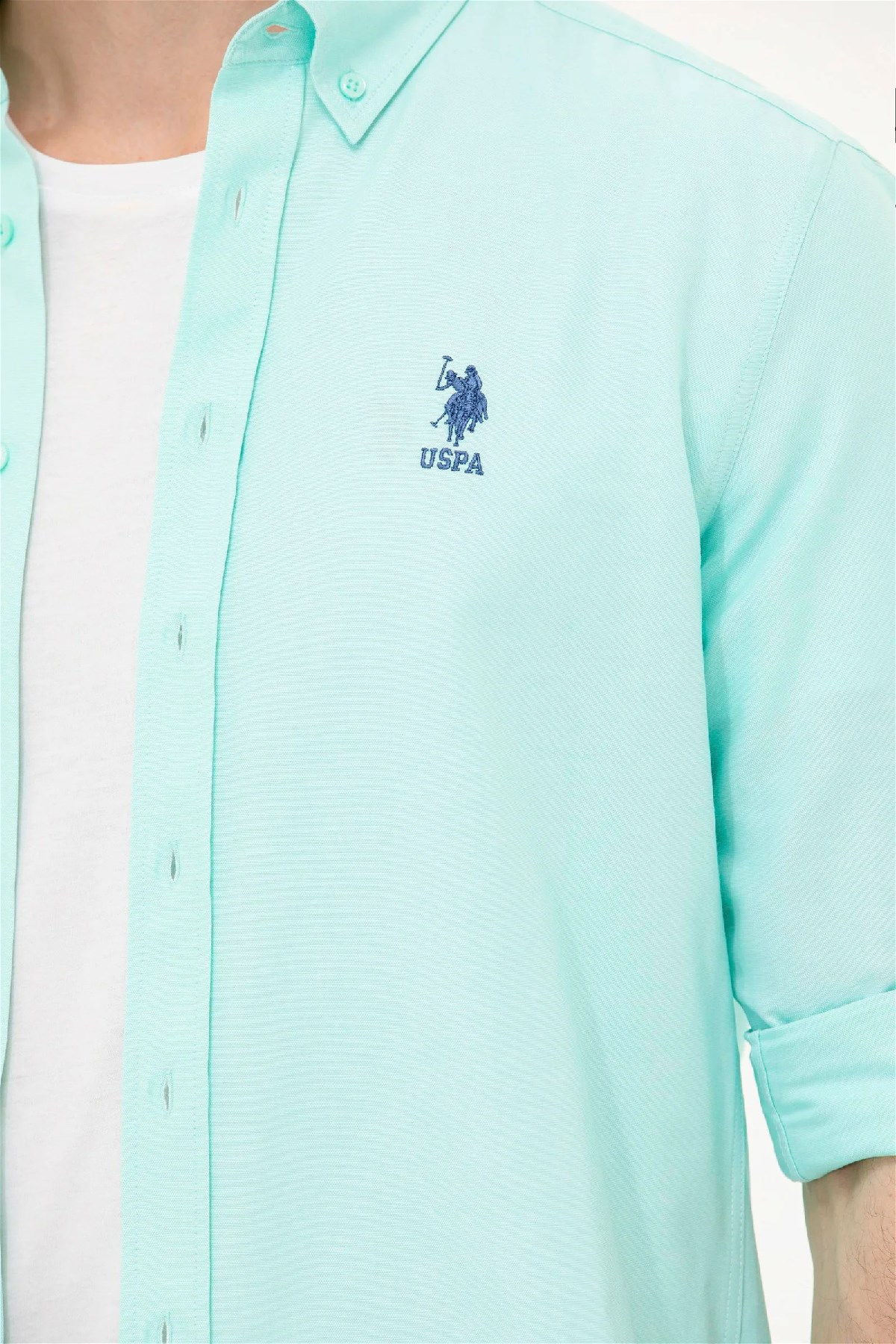 U.S. Polo Assn. Erkek Gömlek 50262932-VR083 Mavi