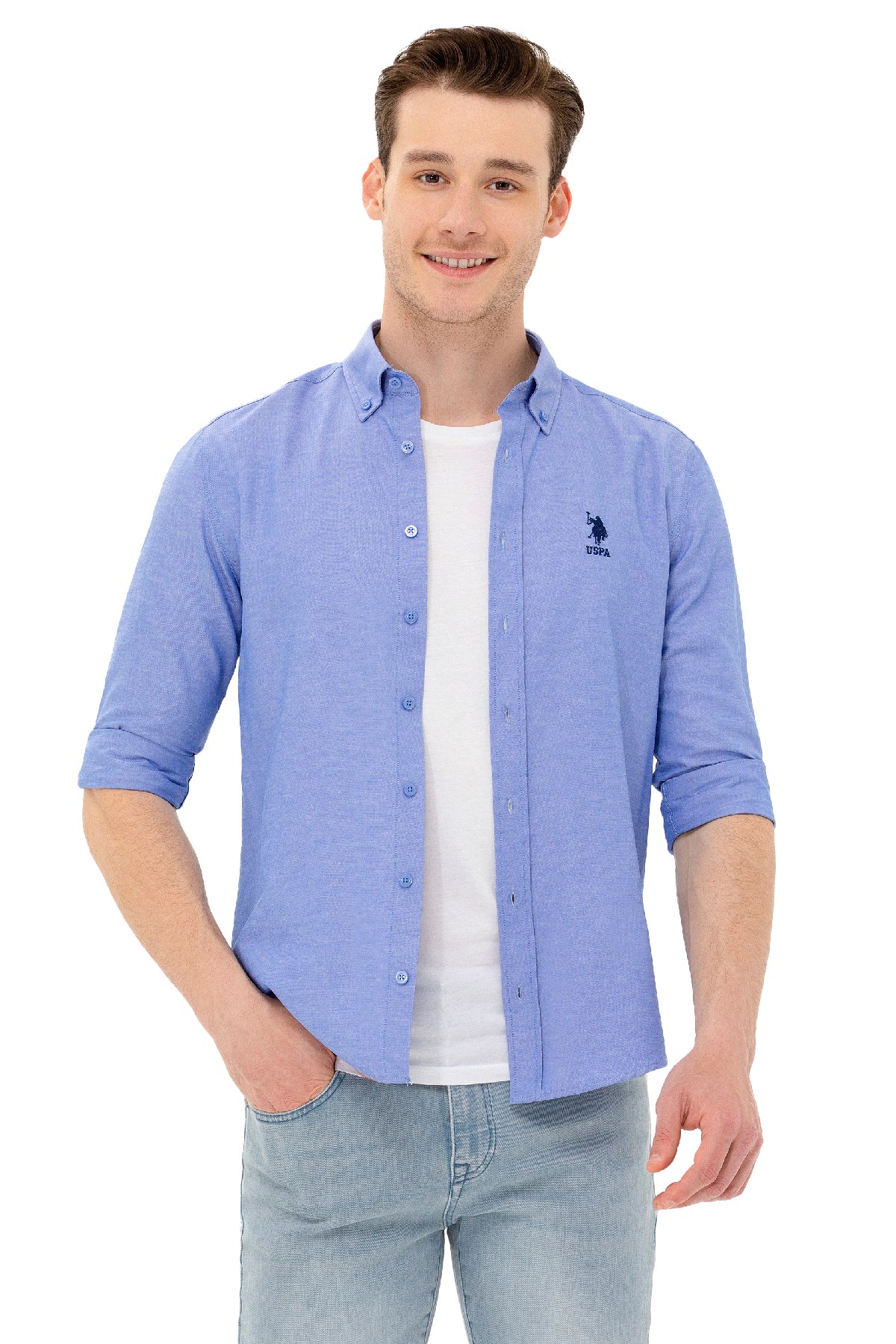 U.S. Polo Assn. Erkek Gömlek 50262932-VR212 Mavi