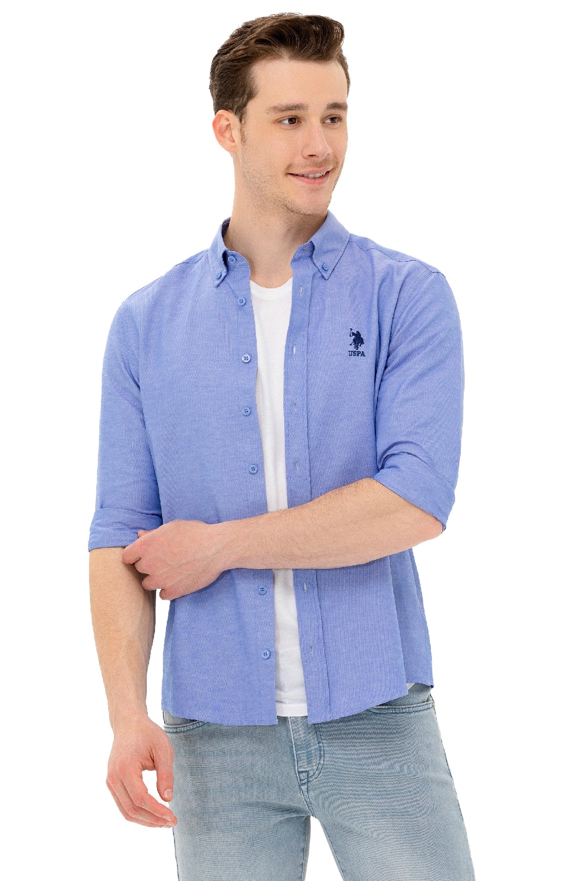 U.S. Polo Assn. Erkek Gömlek 50262932-VR212 Mavi
