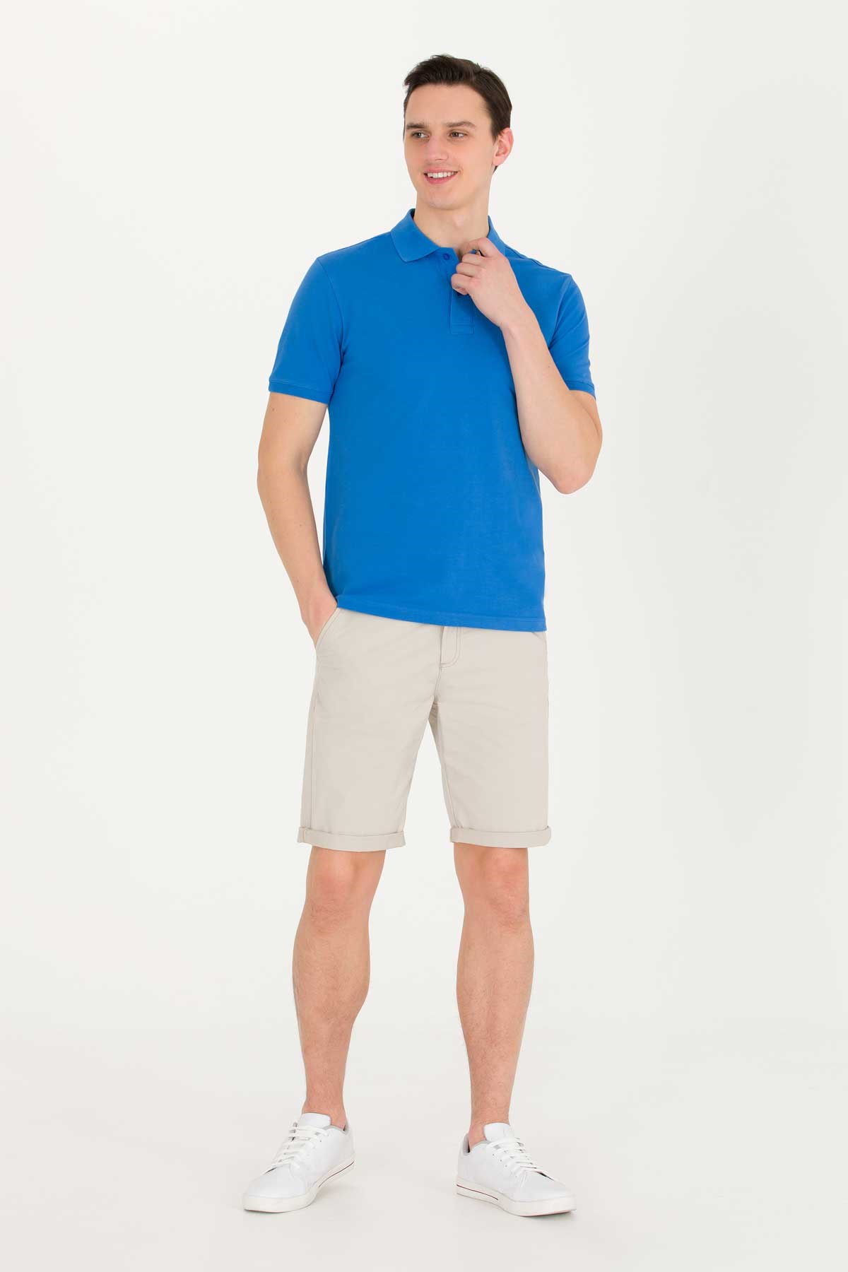U.S. Polo Assn. Erkek Tişört 50262933-VR045 Mavi