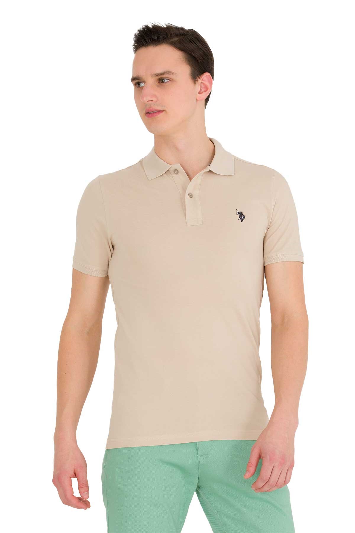 U.S. Polo Assn. Erkek Tişört 50262933-VR049 Bej