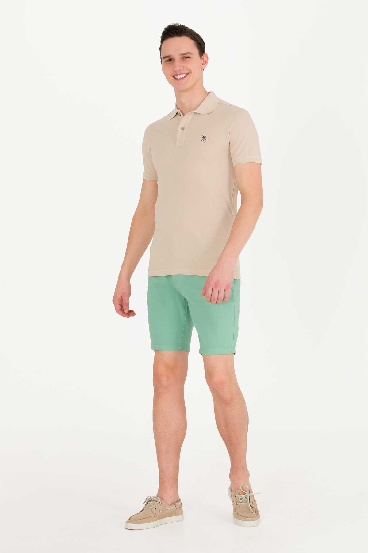 U.S. Polo Assn. Erkek Tişört 50262933-VR049 Bej
