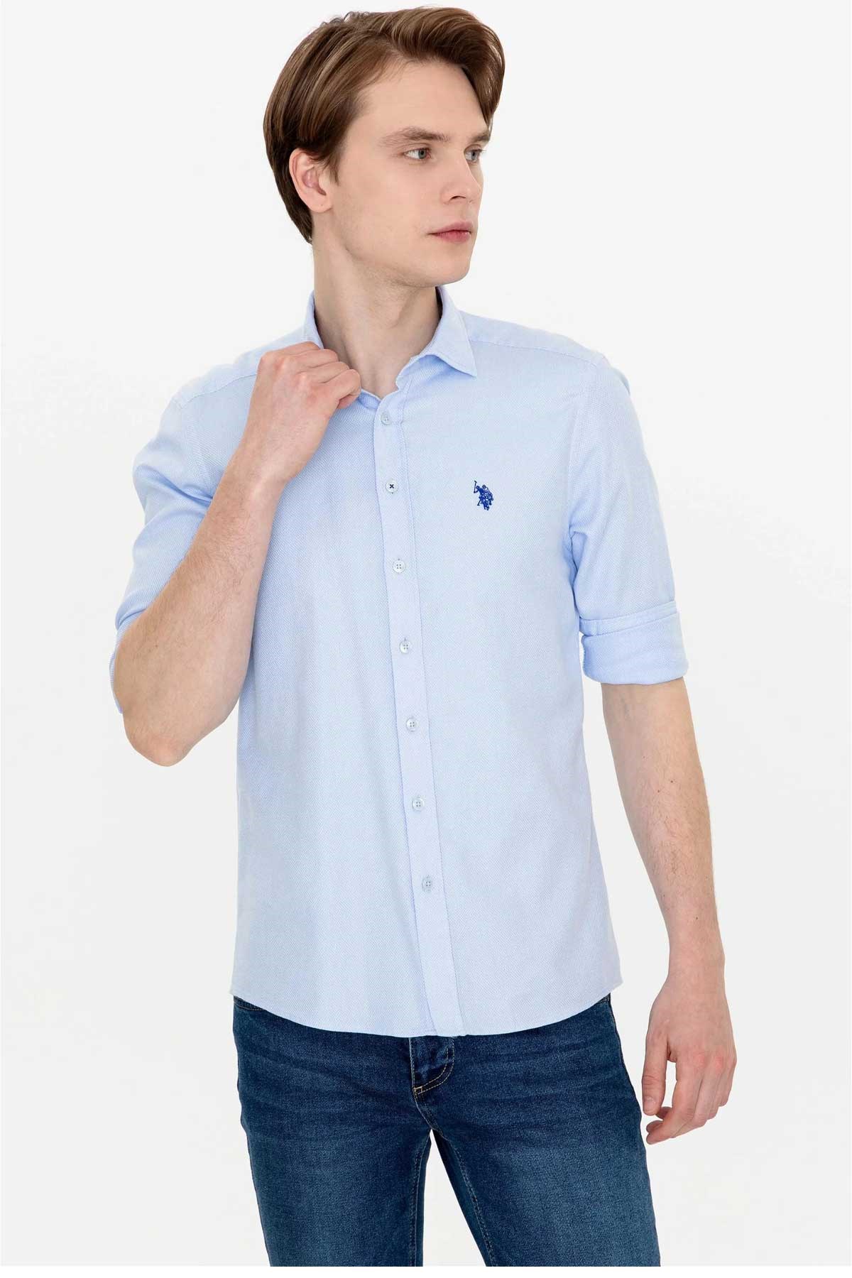 U.S. Polo Assn. Erkek Gömlek 50262942-VR003 Mavi