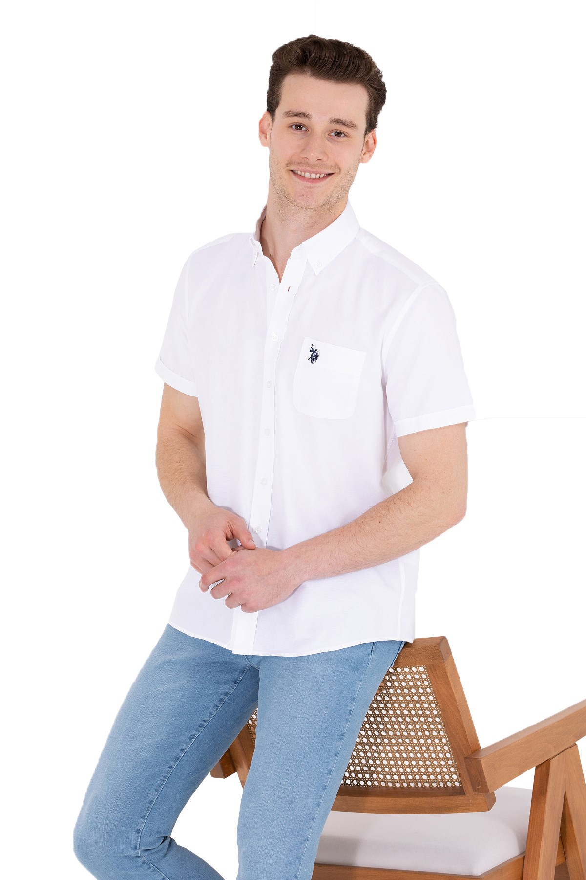 U.S. Polo Assn. Erkek Gömlek 50262942-VR013 Beyaz