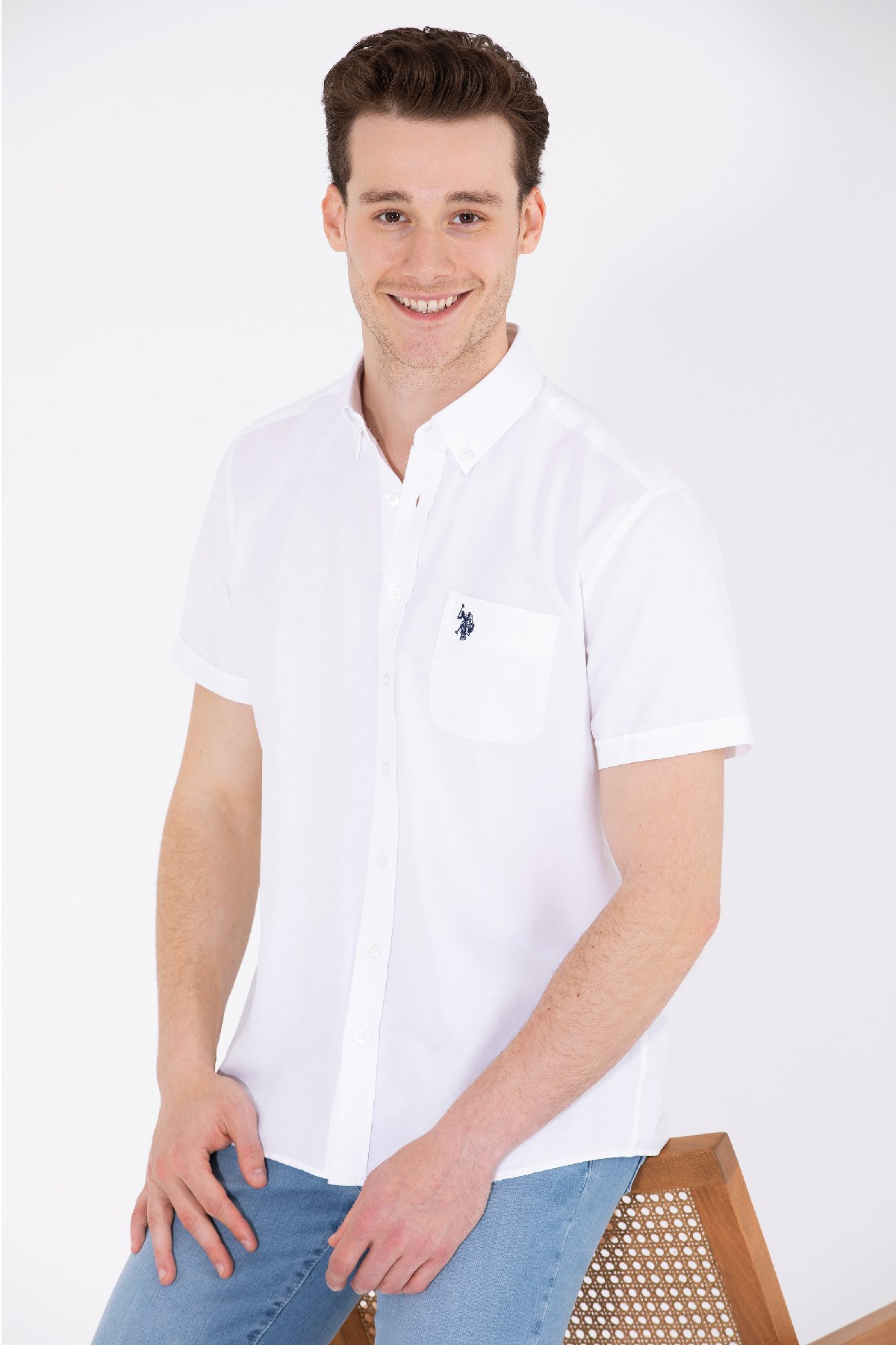 U.S. Polo Assn. Erkek Gömlek 50262942-VR013 Beyaz