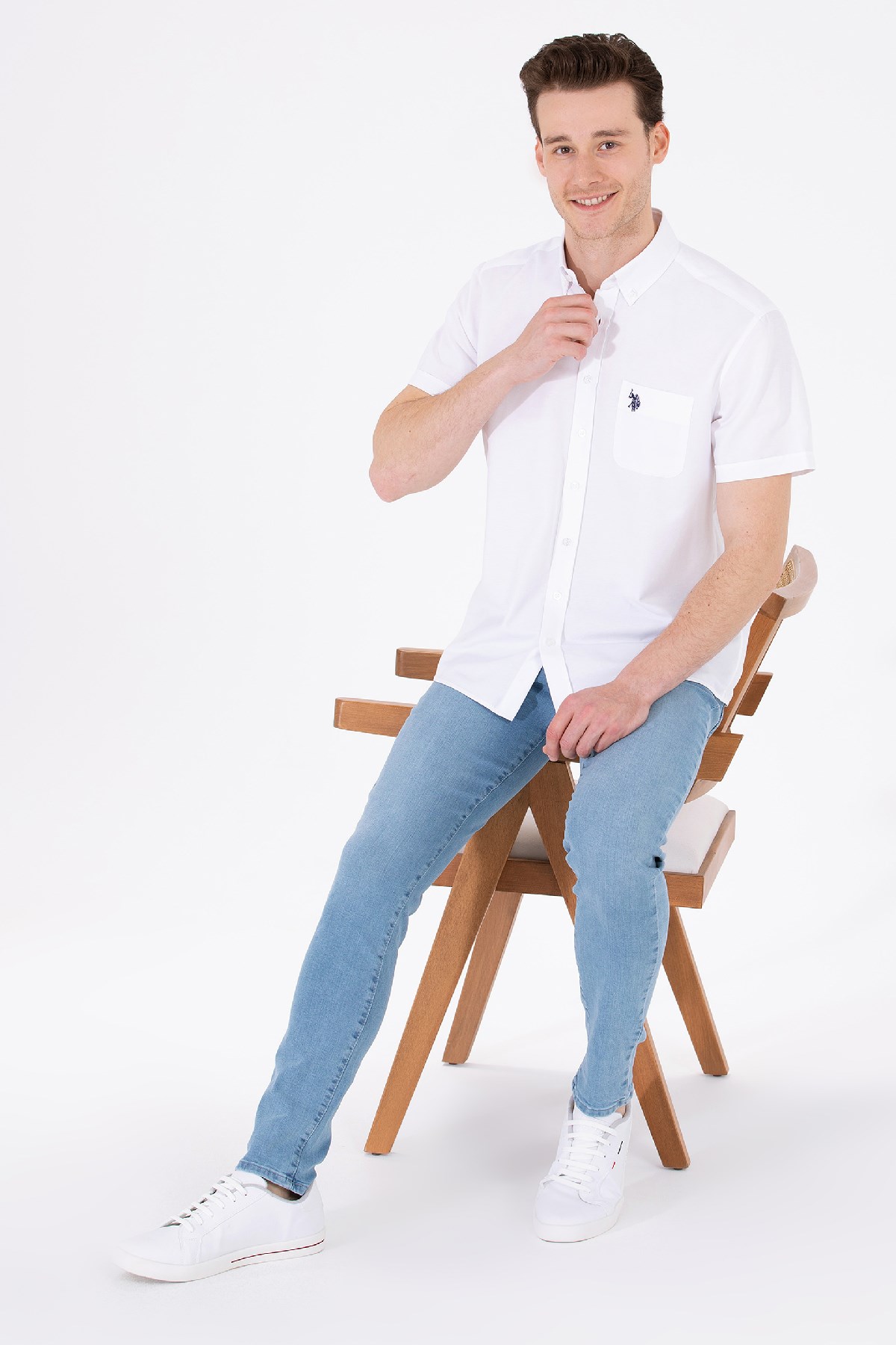 U.S. Polo Assn. Erkek Gömlek 50262942-VR013 Beyaz