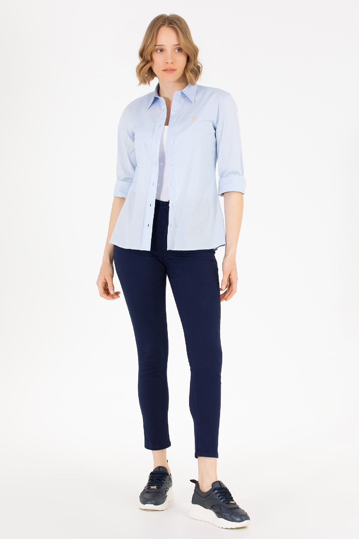 U.S. Polo Assn. Kadın Gömlek 50262946-VR003 Mavi