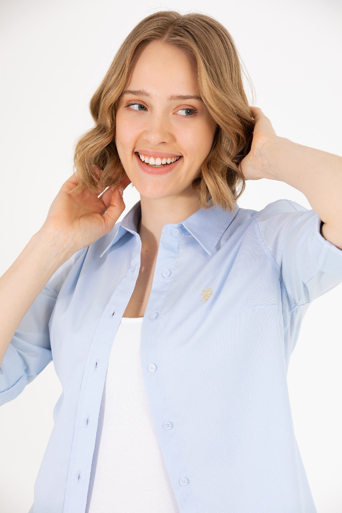 U.S. Polo Assn. Kadın Gömlek 50262946-VR003 Mavi