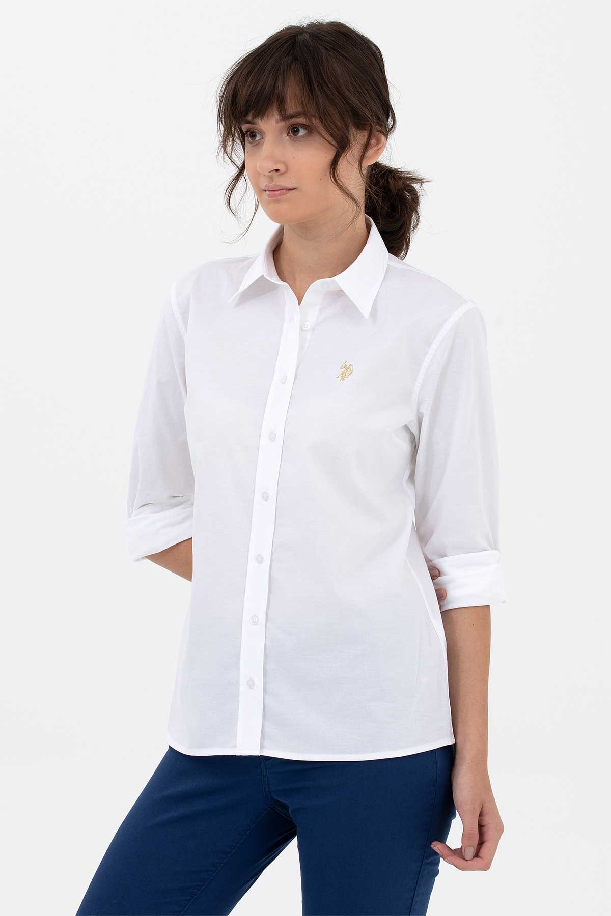 U.S. Polo Assn. Kadın Gömlek 50262946-VR013 Beyaz