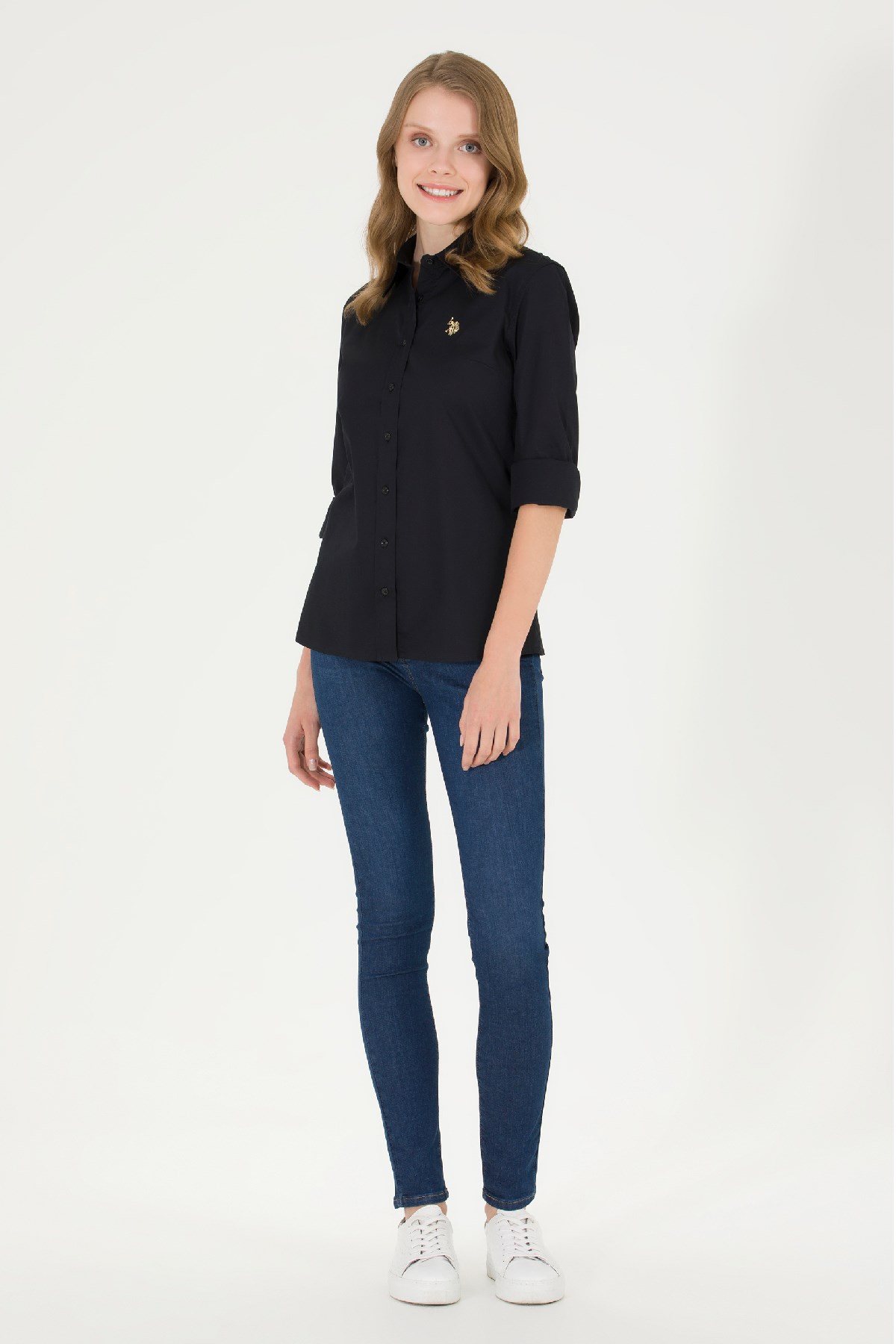U.S. Polo Assn. Kadın Gömlek 50262946-VR046 Siyah