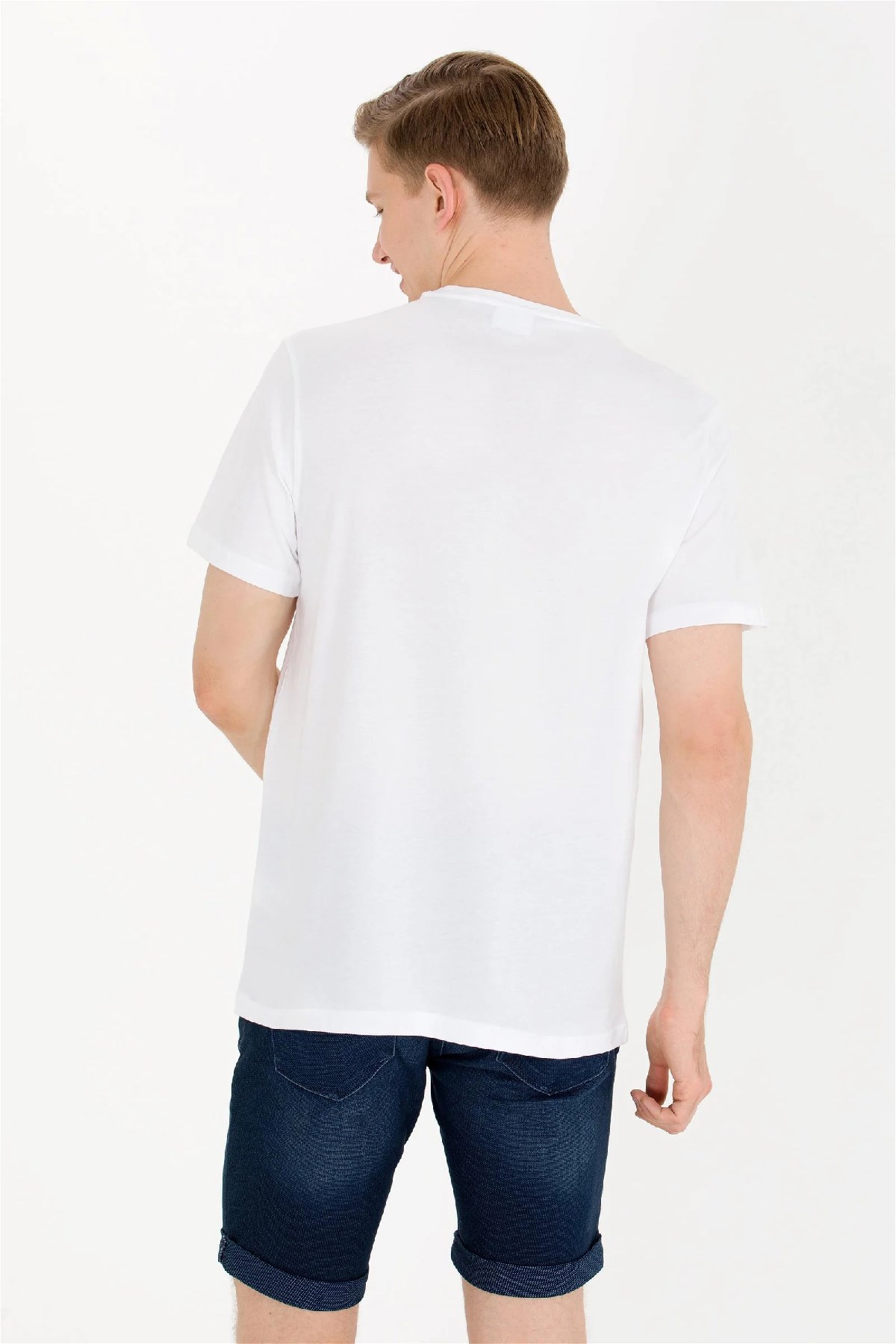U.S. Polo Assn. Erkek Tişört 50262976-VR013 Beyaz