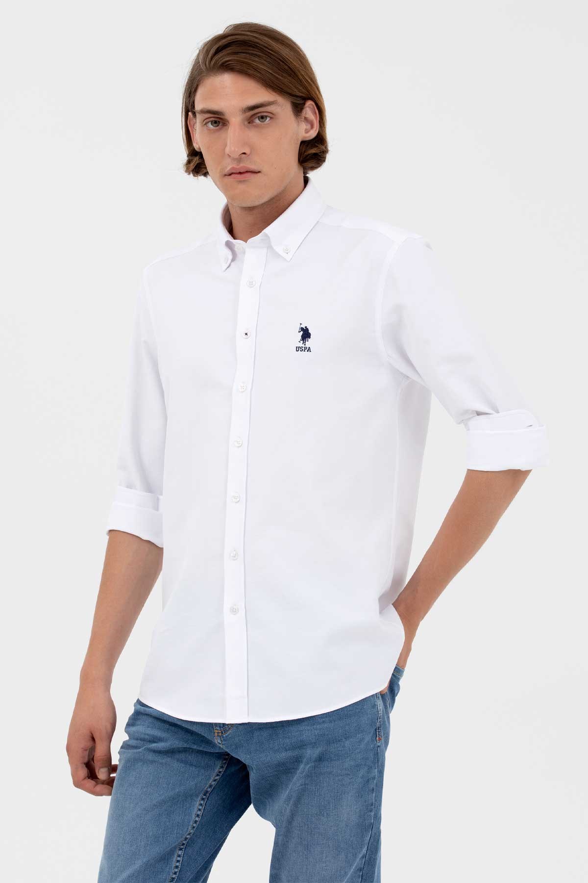 U.S. Polo Assn. Erkek Gömlek 50262980-VR013 Beyaz
