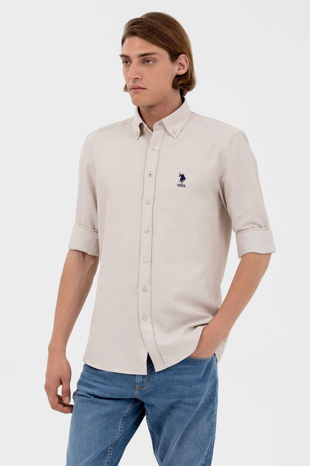 U.S. Polo Assn. Erkek Gömlek 50262980-VR049 Bej