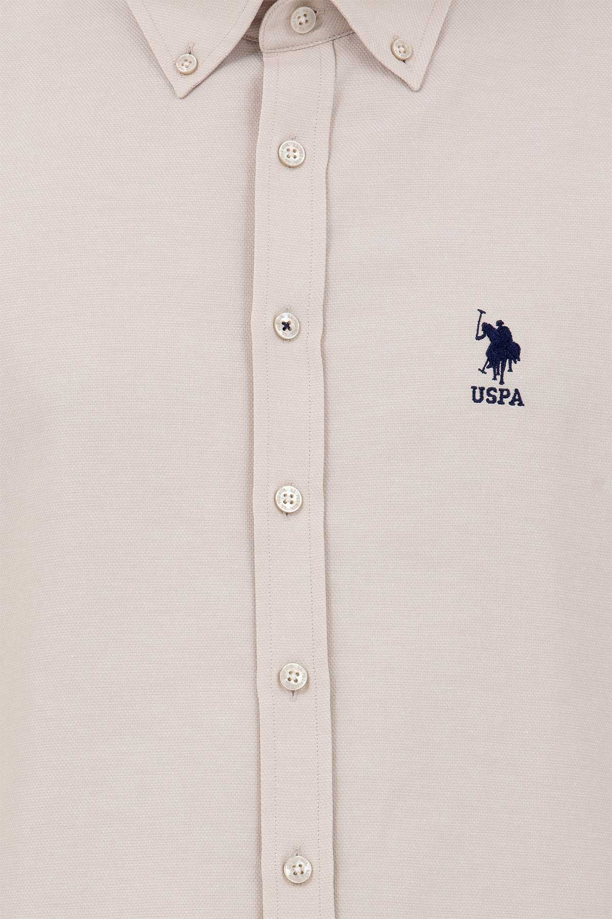 U.S. Polo Assn. Erkek Gömlek 50262980-VR049 Bej
