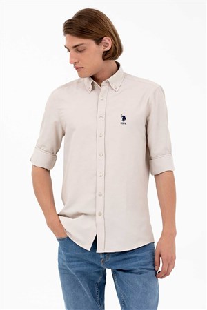 U.S. Polo Assn. Erkek Gömlek 50262980-VR049 Bej