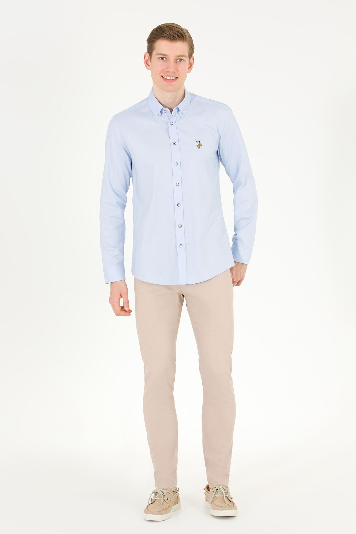 U.S. Polo Assn. Erkek Gömlek 50263099-VR003 Mavi