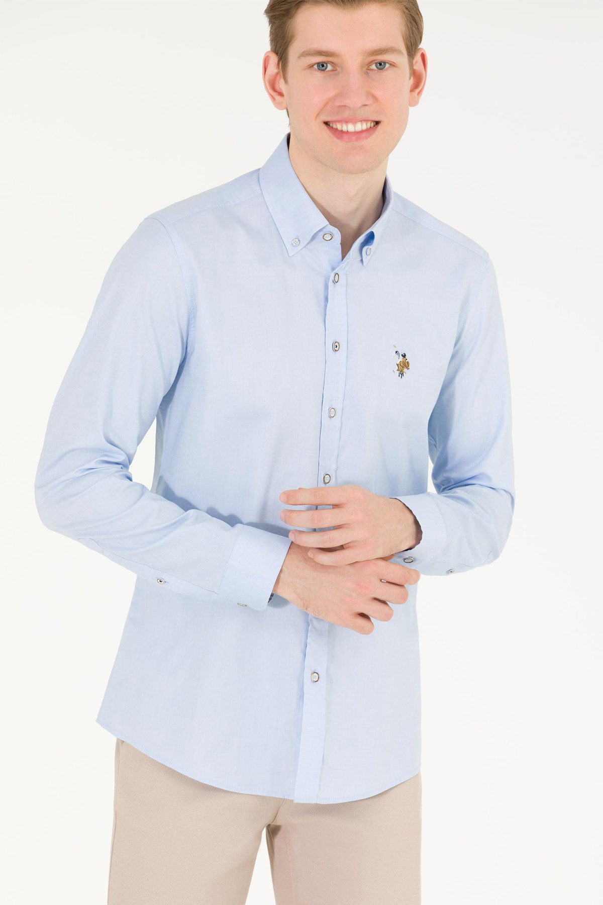 U.S. Polo Assn. Erkek Gömlek 50263099-VR003 Mavi