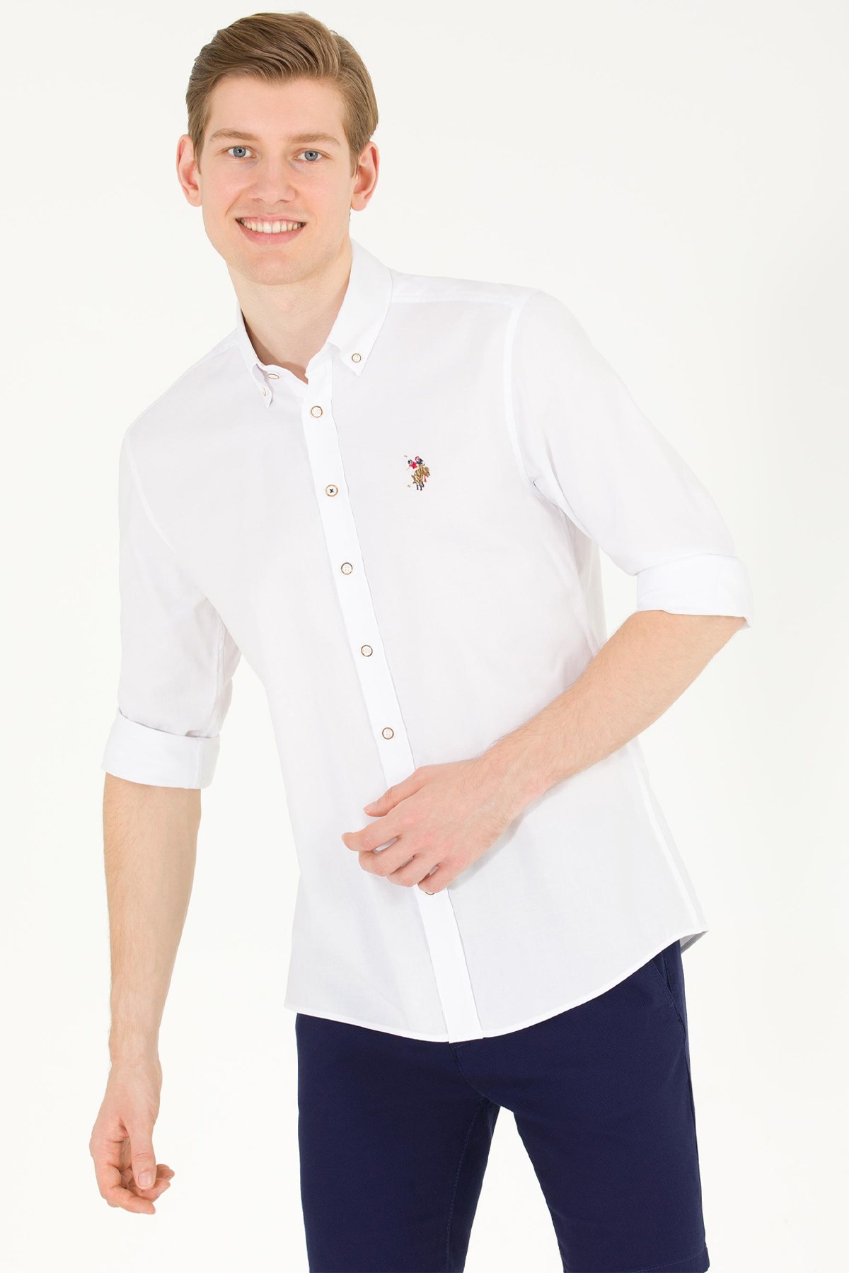 U.S. Polo Assn. Erkek Gömlek 50263099-VR013 Beyaz