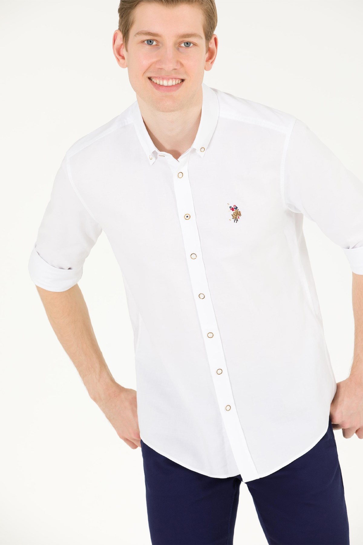U.S. Polo Assn. Erkek Gömlek 50263099-VR013 Beyaz