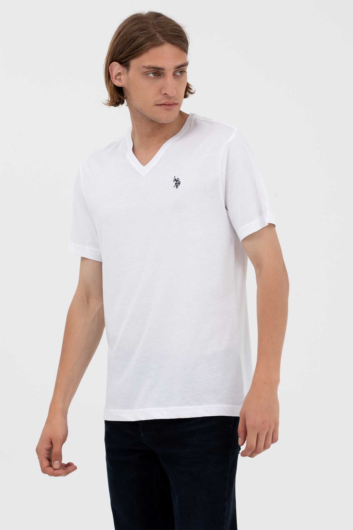 Us. Polo Assn. Erkek Tişört 50263203008-VR013 Beyaz