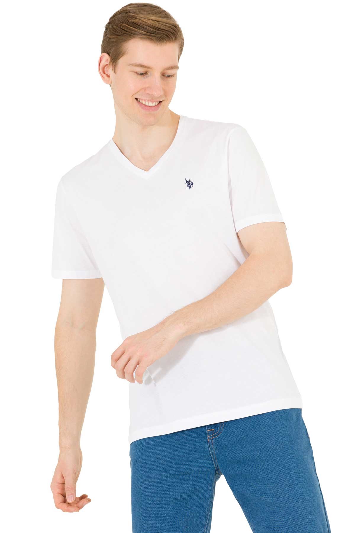 Us. Polo Assn. Erkek Tişört 50263203008-VR013 Beyaz