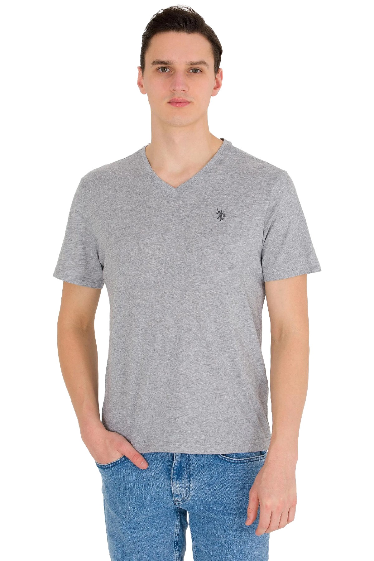 U.S. Polo Assn. Erkek Tişört 50263203-VR086 Gri