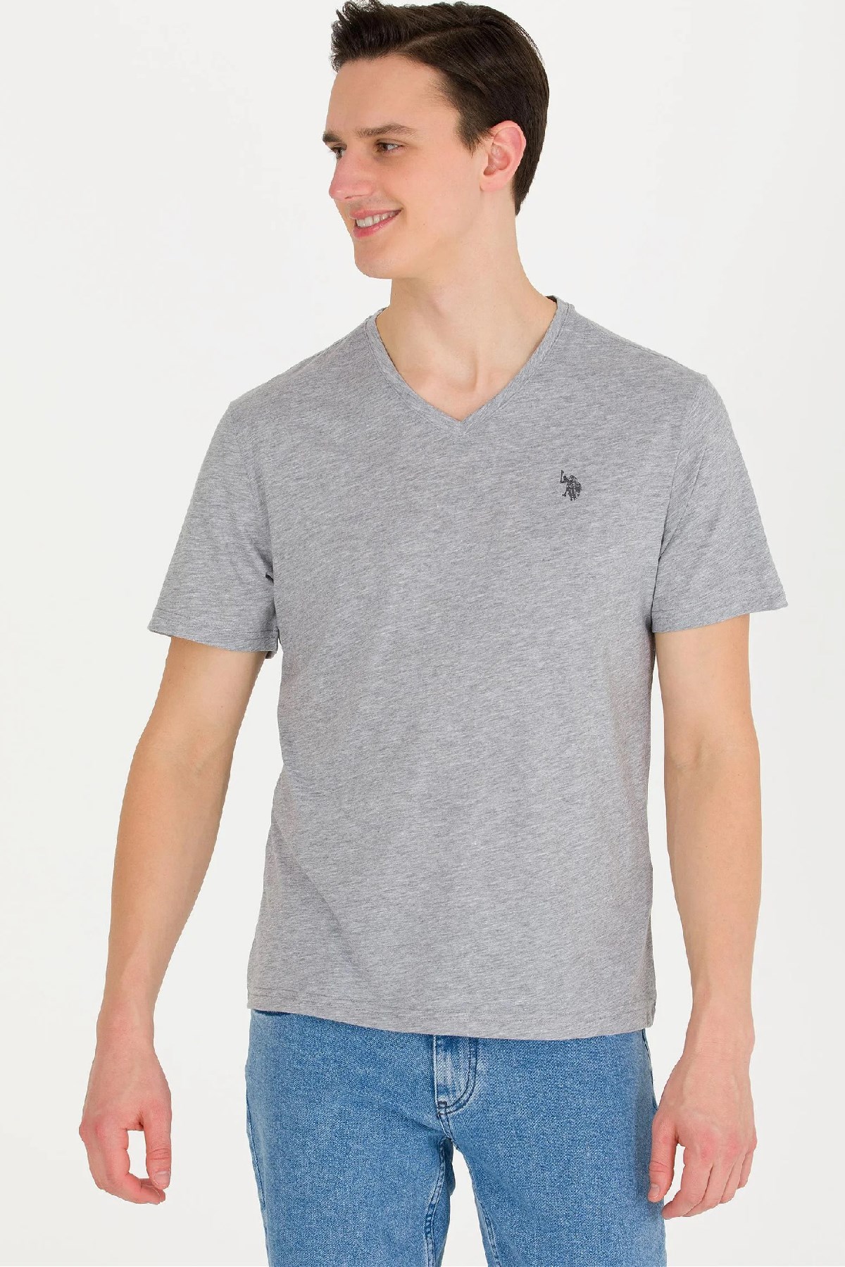 U.S. Polo Assn. Erkek Tişört 50263203-VR086 Gri